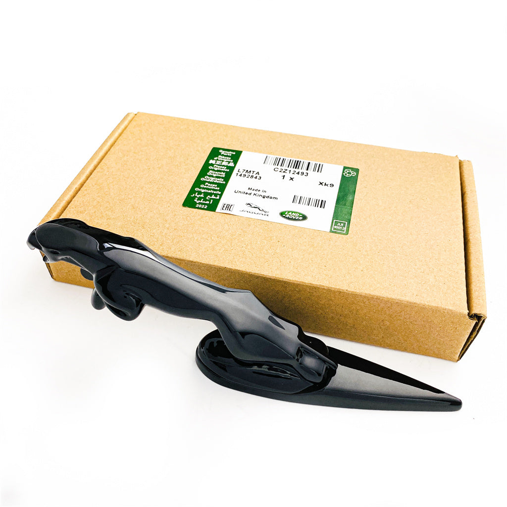 Jaguar Gloss Black Hood Ornament Badge Car Leaping Emblem C2Z12493 Italiaspares