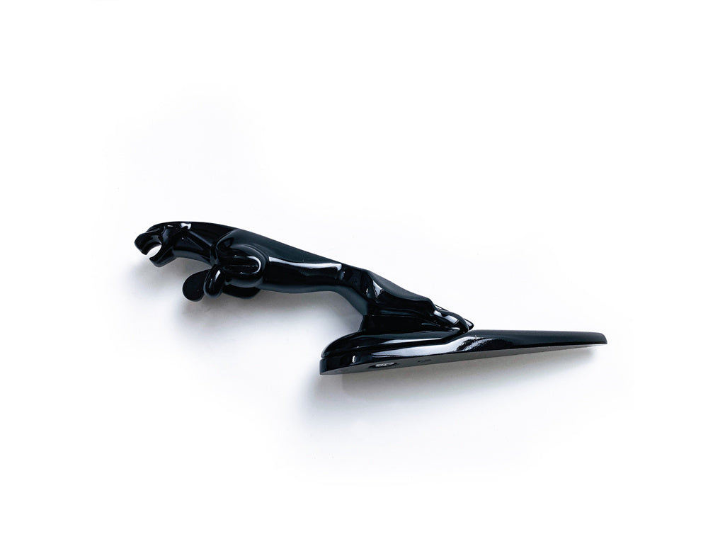 Jaguar Gloss Black Hood Ornament Badge Car Leaping Emblem C2Z12493 Italiaspares