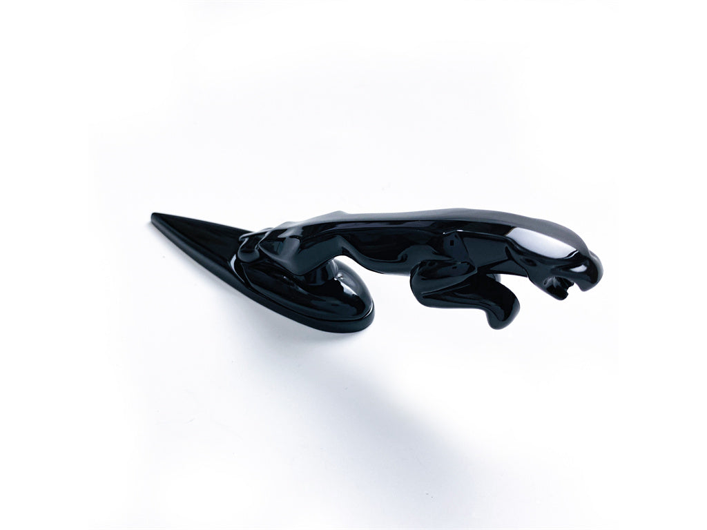 Jaguar Gloss Black Hood Ornament Badge Car Leaping Emblem C2Z12493 Italiaspares