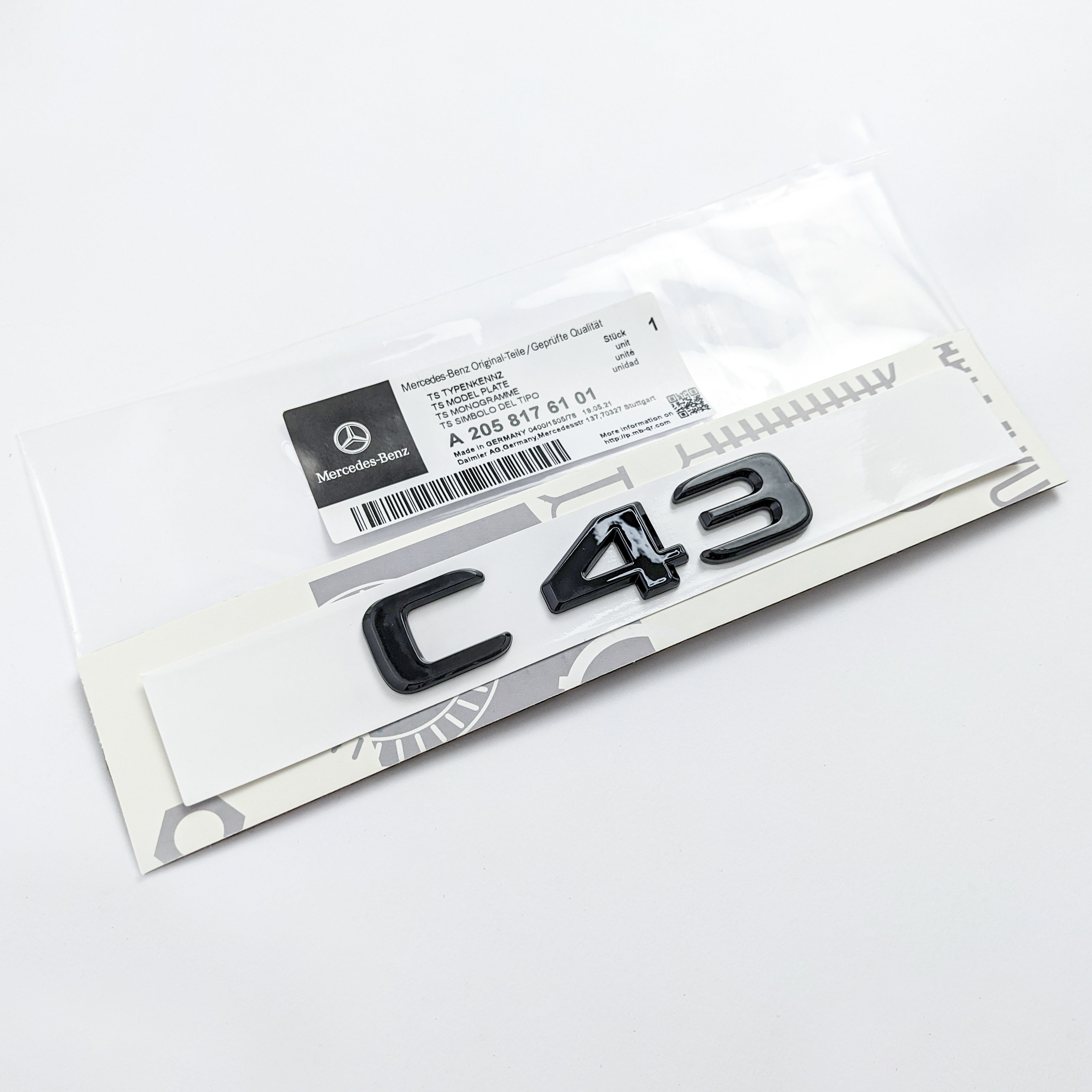 Grossy Black "C43" Rear Trunk Emblem Decal Badge For Mercedes Benz C43 Factory
