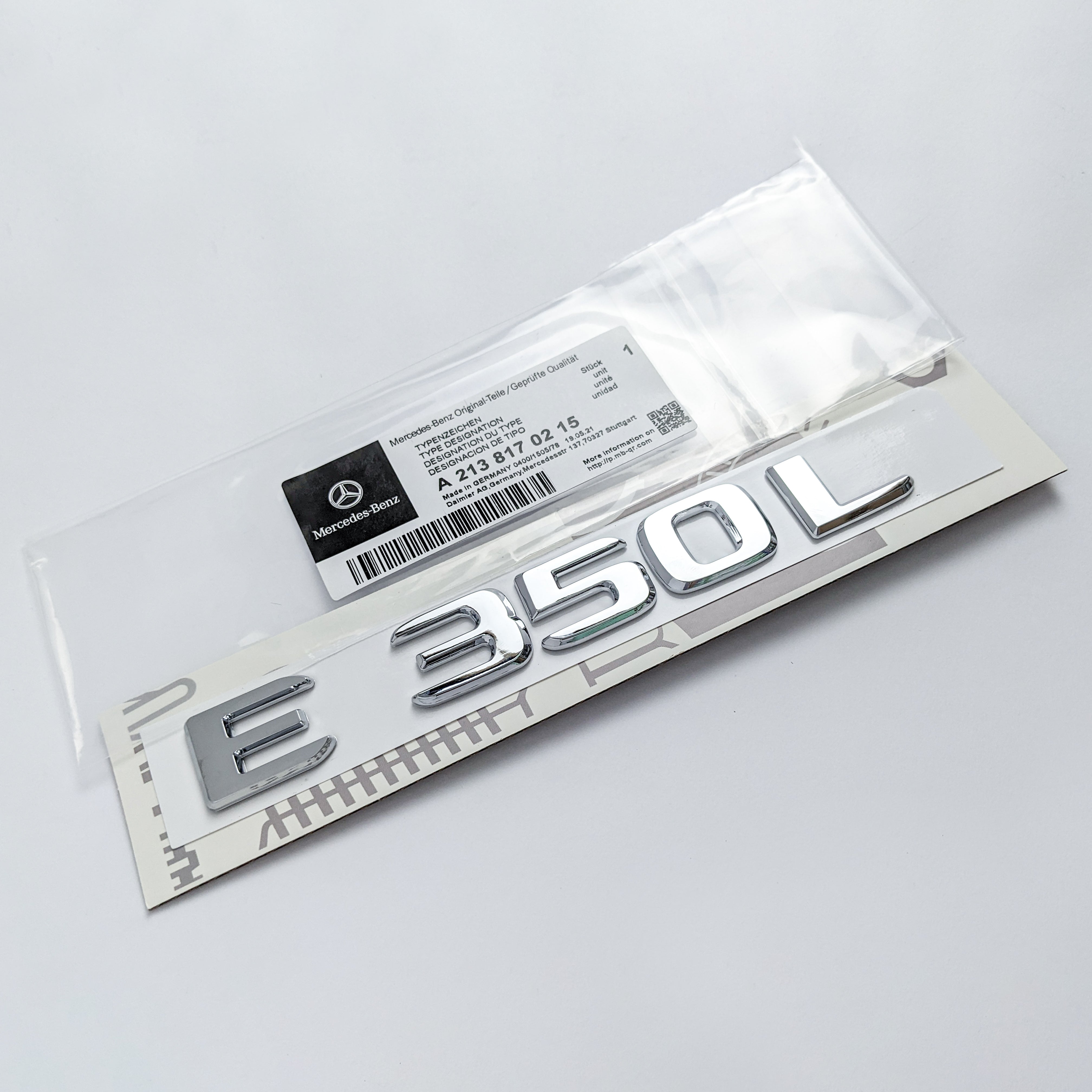 Mercedes Benz Chrome Silver "E350L" Number Trunk Letters Emblems Sticker Badge Italiaspares