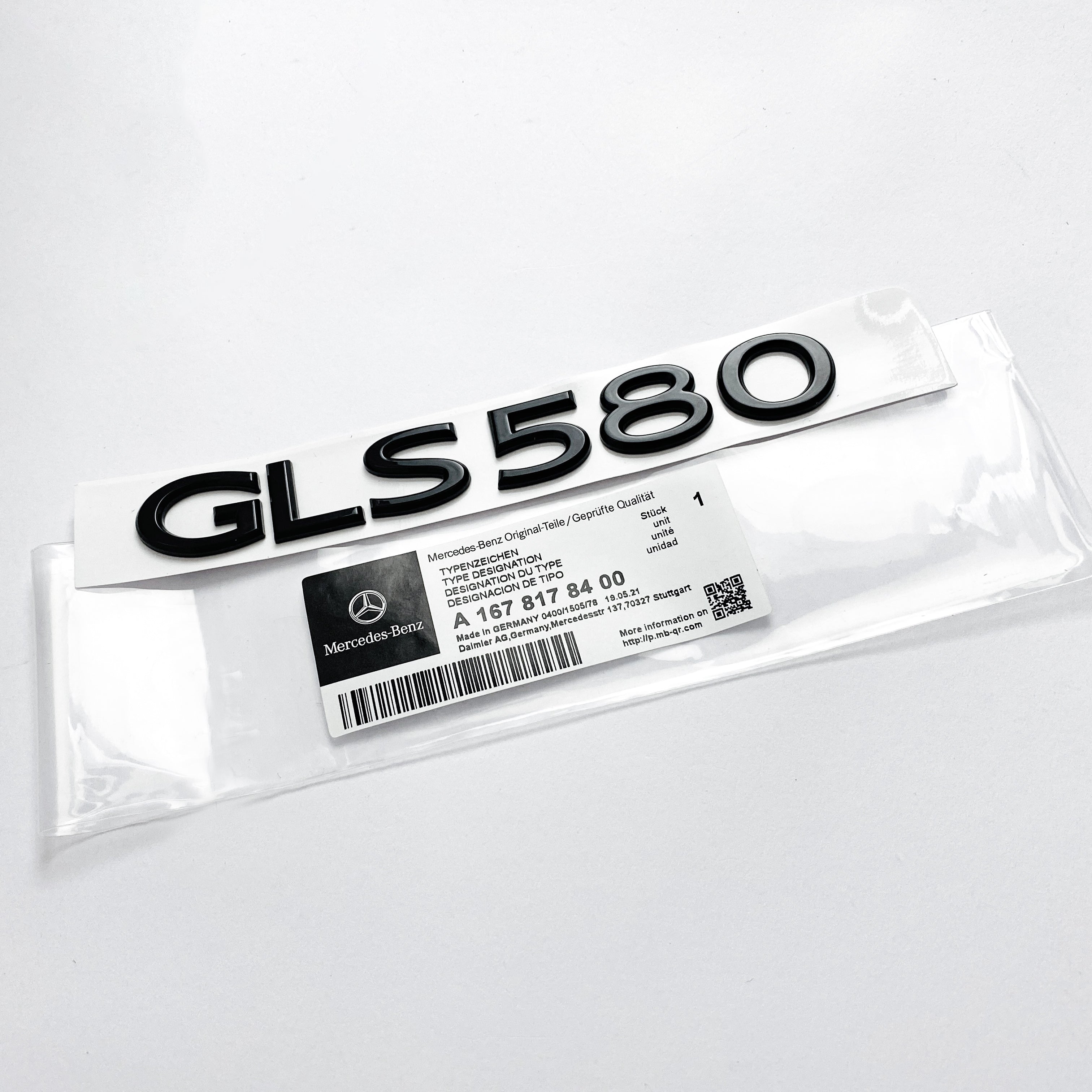 Mercedes Benz Gloss Black "GLS580" Rear Trunk Letter Emblem Badge Italiaspares