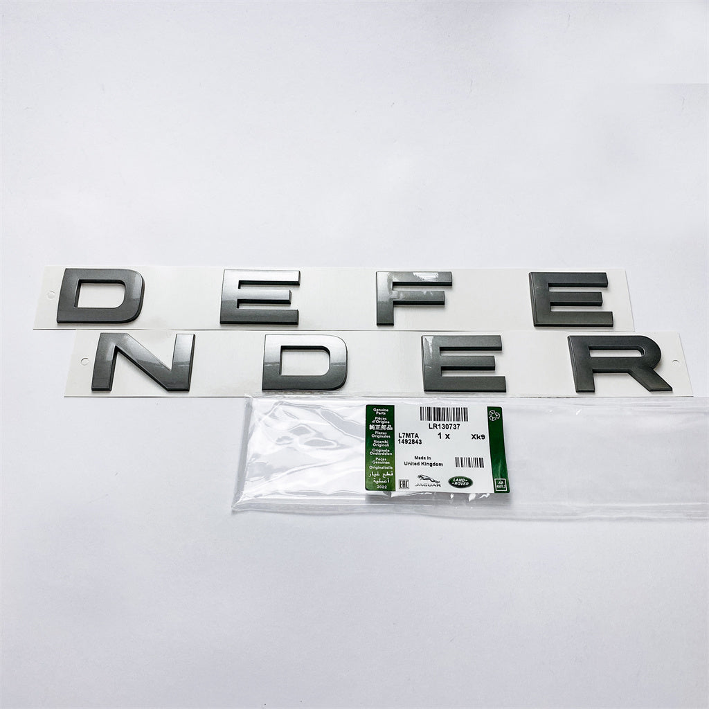 Land Rover Matte Sliver "DEFENDER" Hood Lettering Emblem Badge LR130737 Italiaspares