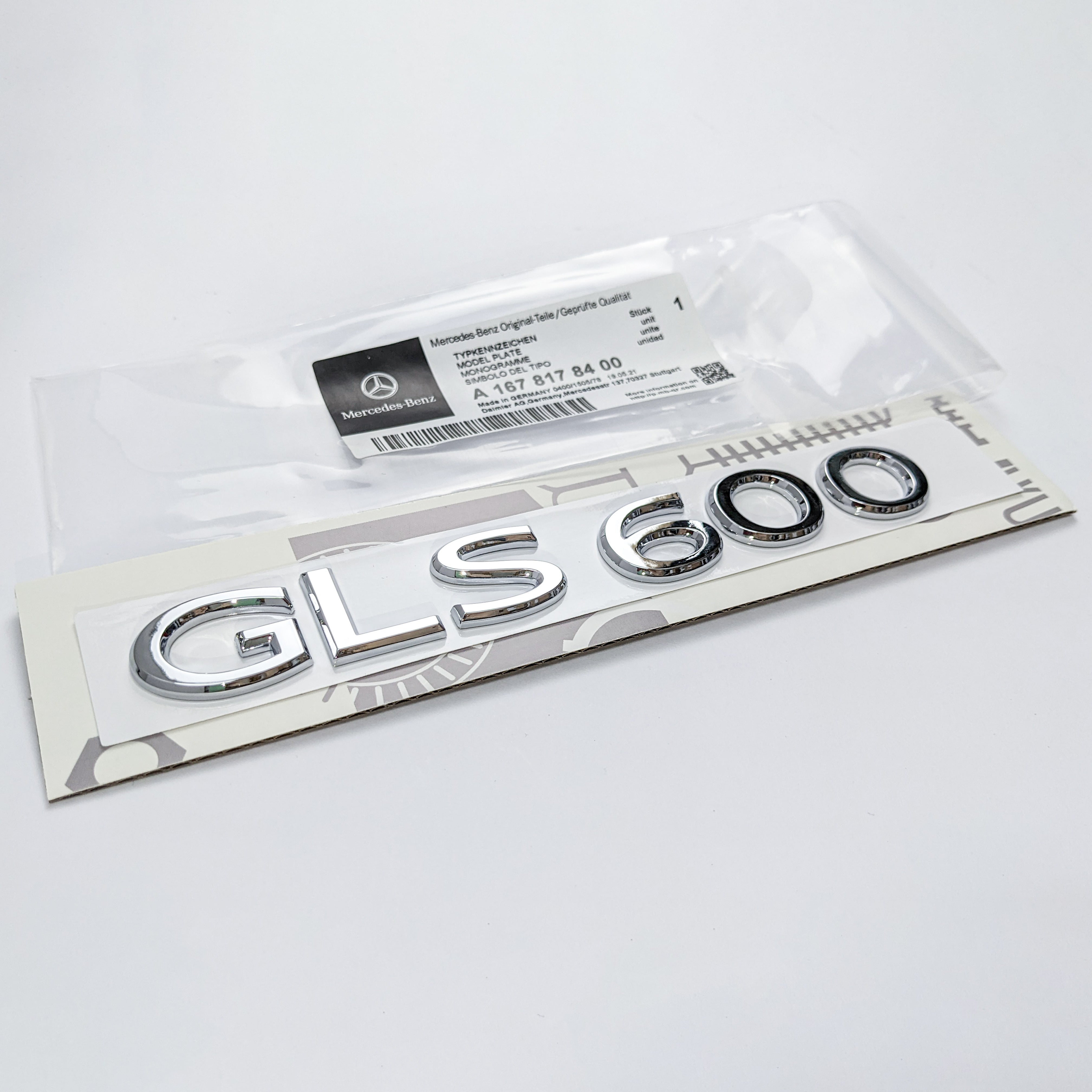 Mercedes Benz Chrome Silver "GLS600" Rear Trunk Emblem Nameplate Decal Letter Badge Italiaspares