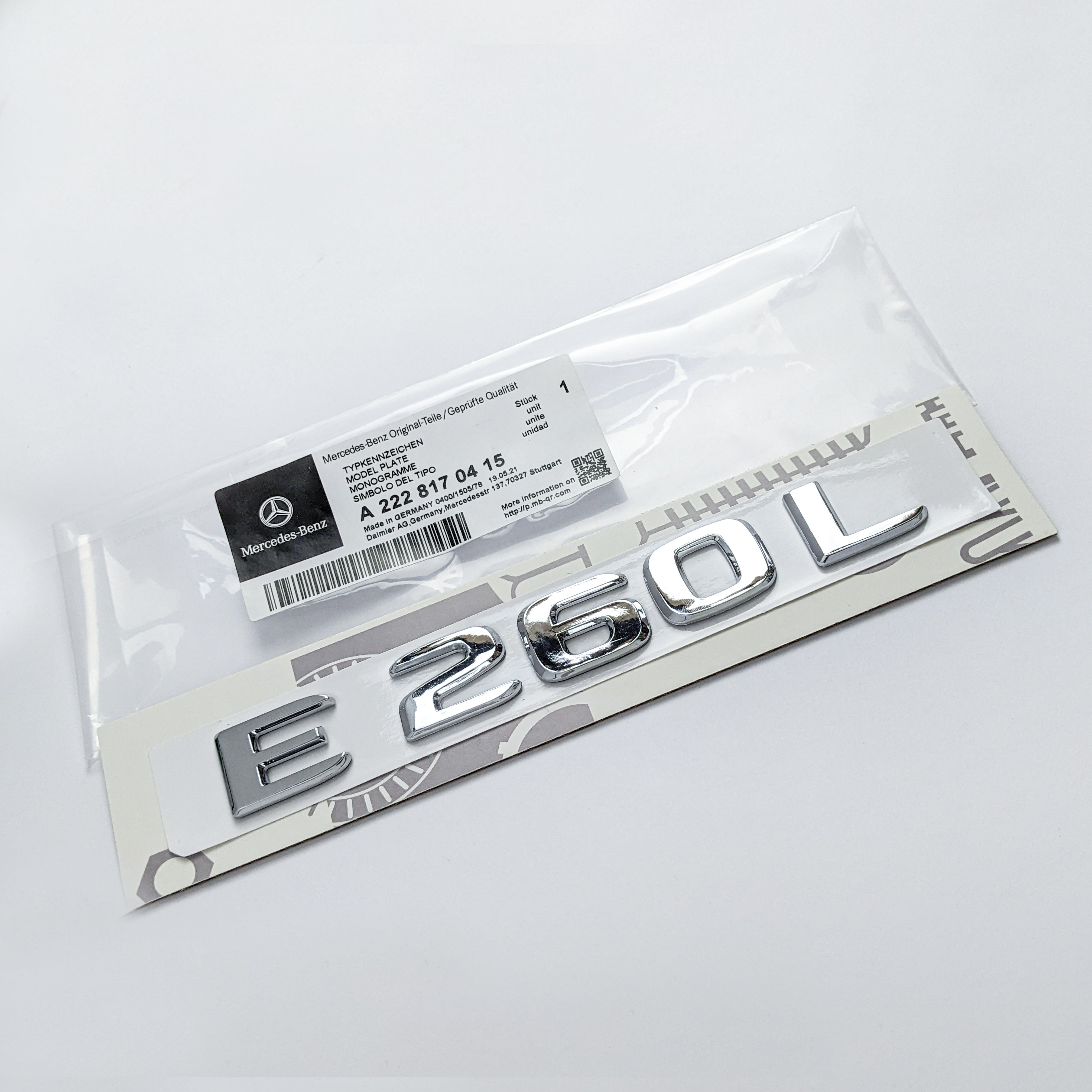 Mercedes Benz E260L Rear Trunk Emblem Decal Badge Factory