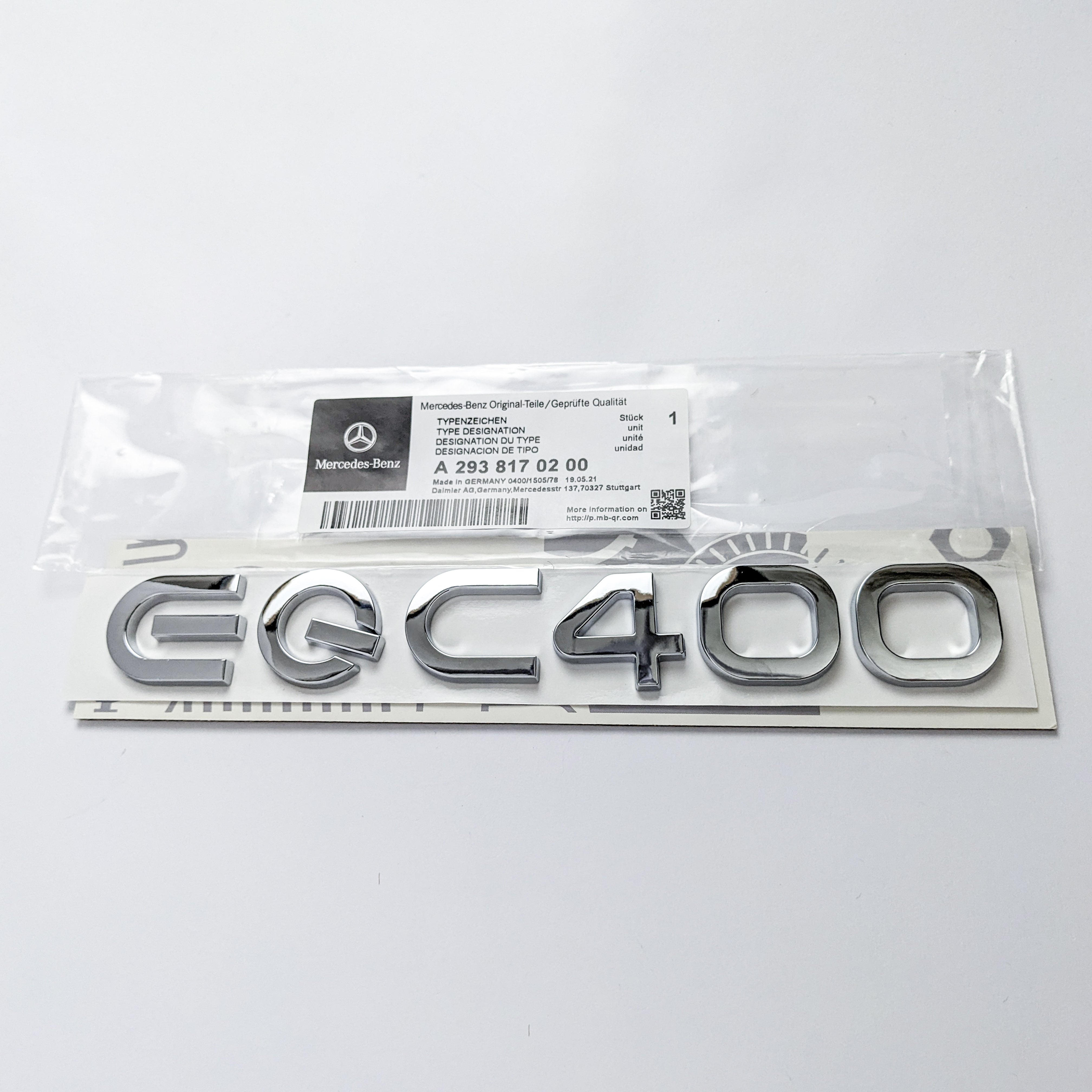 Mercedes Benz Chrome Sliver "EQC400" Rear Trunk Letter Badge Logo Italiaspares