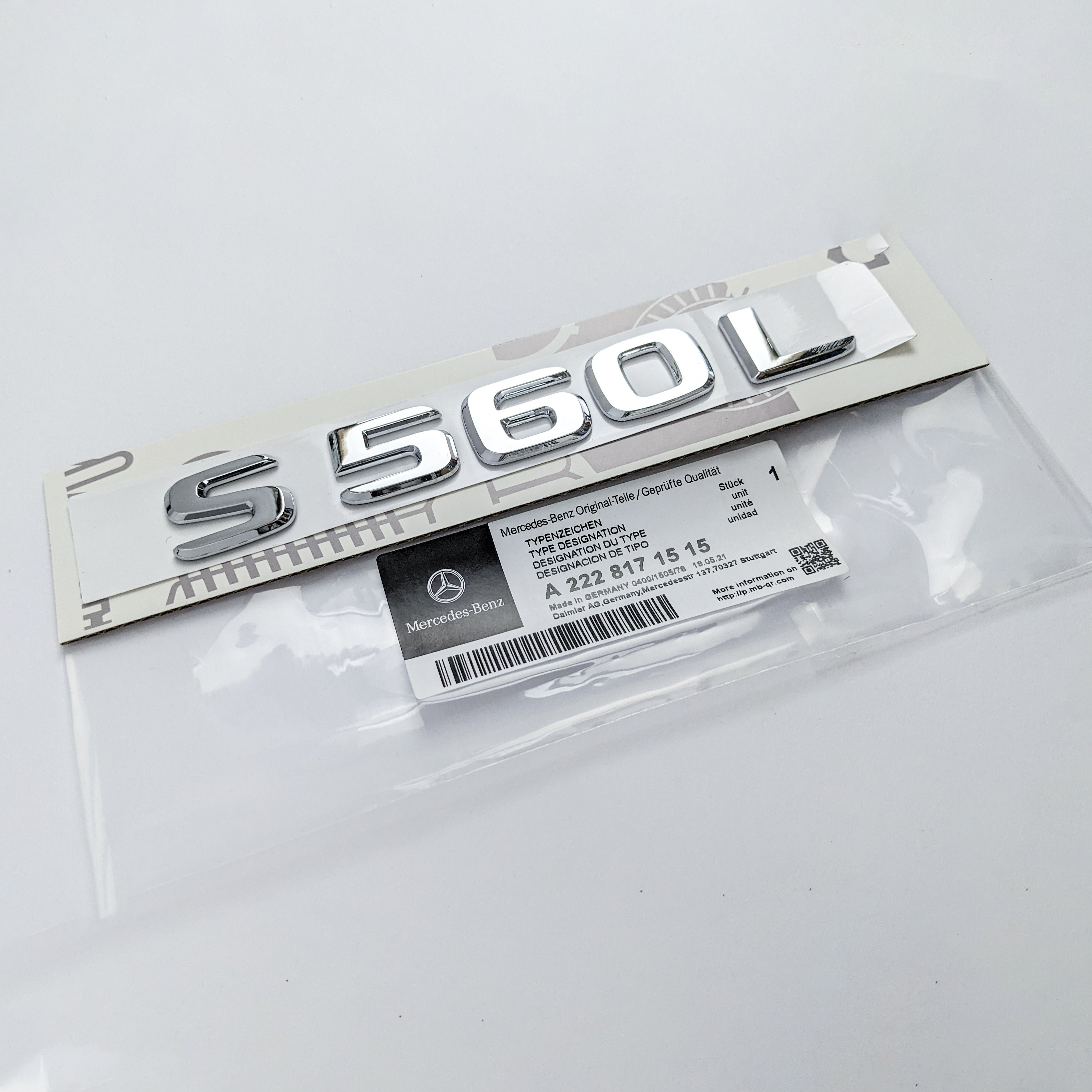 Mercedes Benz Chrome Sliver "S560L" Letter Emblem Trunk Logo Nameplate Badge Italiaspares