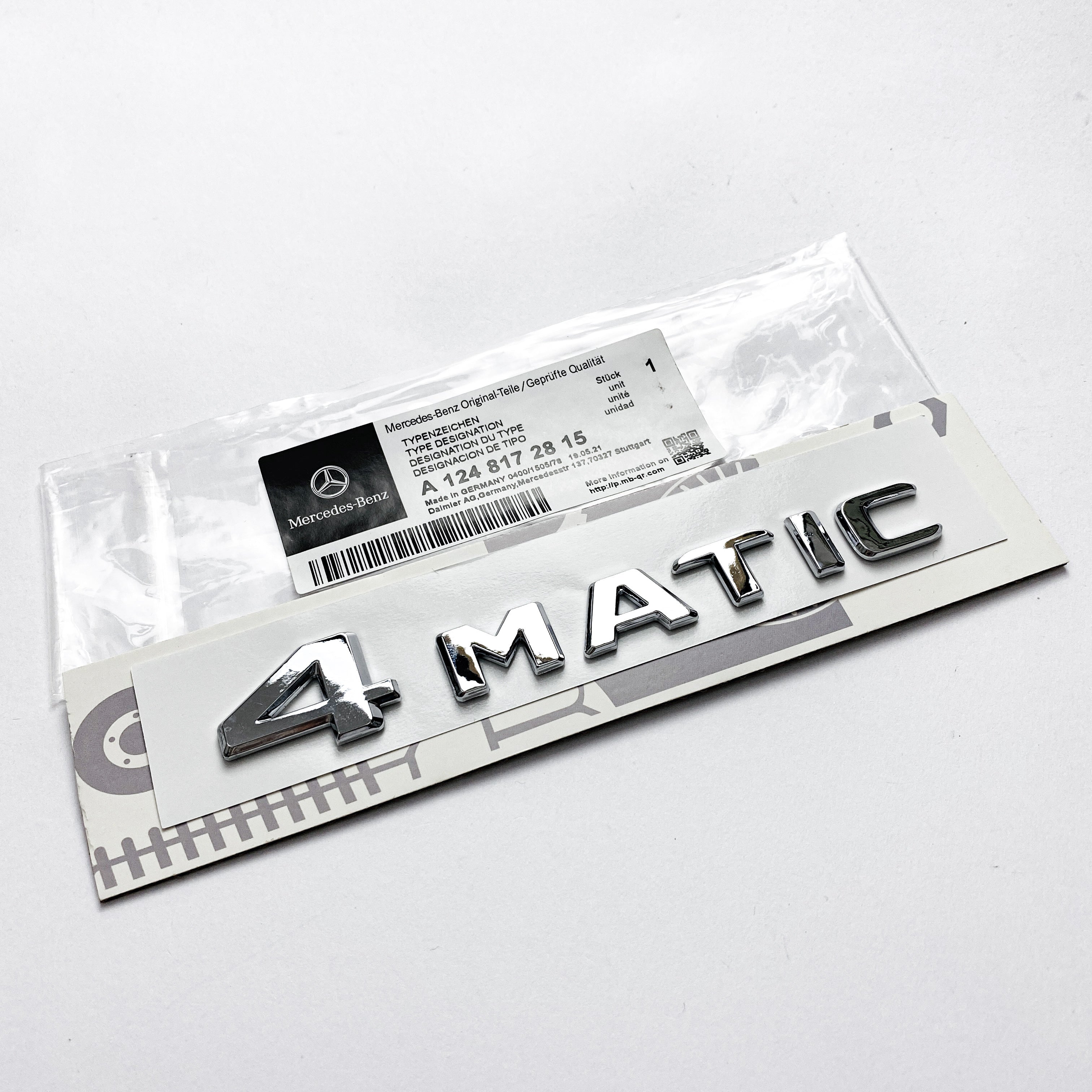 4MATIC Emblem Chrome Silver Trunk Tailgate Lid Badge AMG For Mercedes-Benz Factory