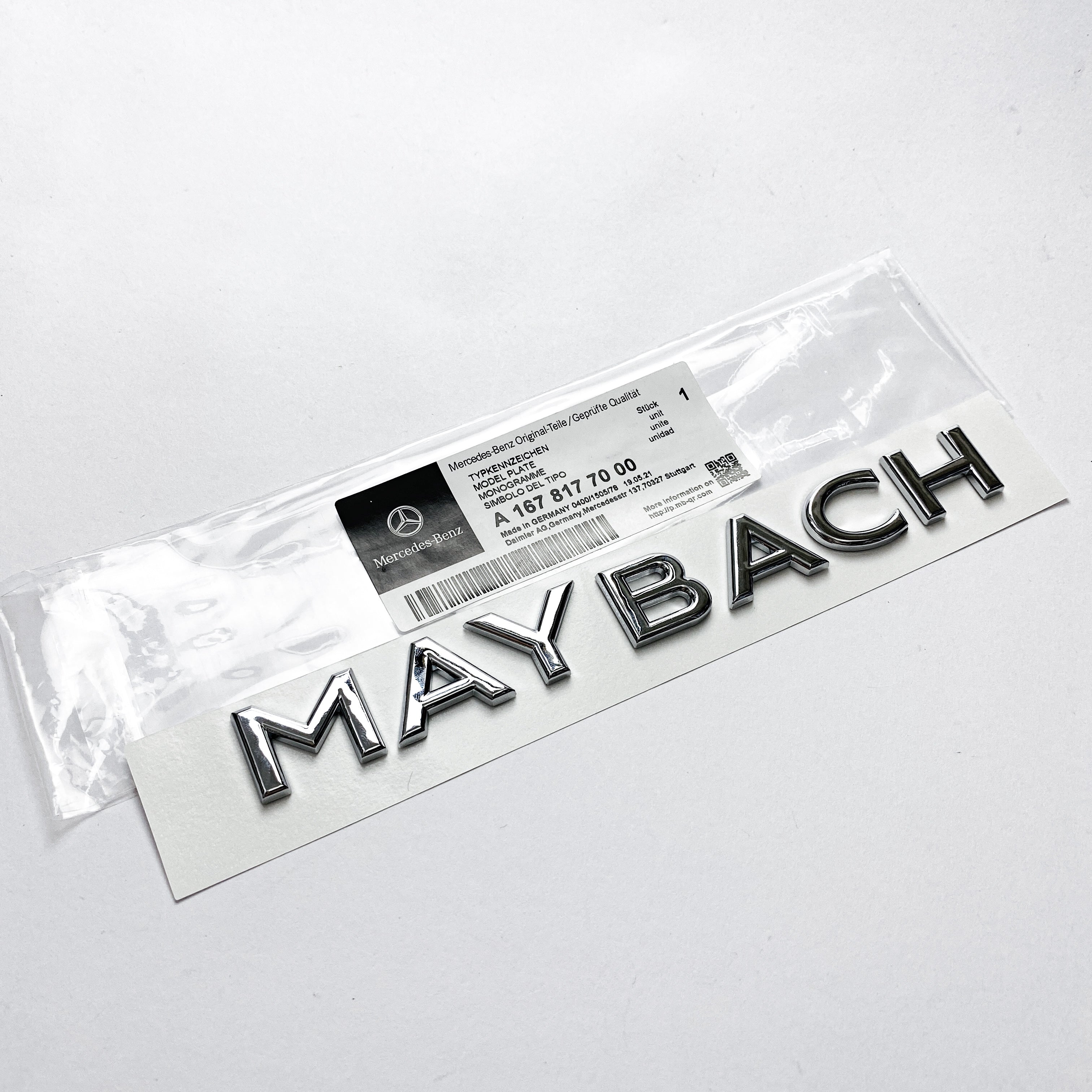 Mercedes Benz Chrome Silver "MAYBACH" Rear Trunk Letters Badge Emblems Sticker Italiaspares