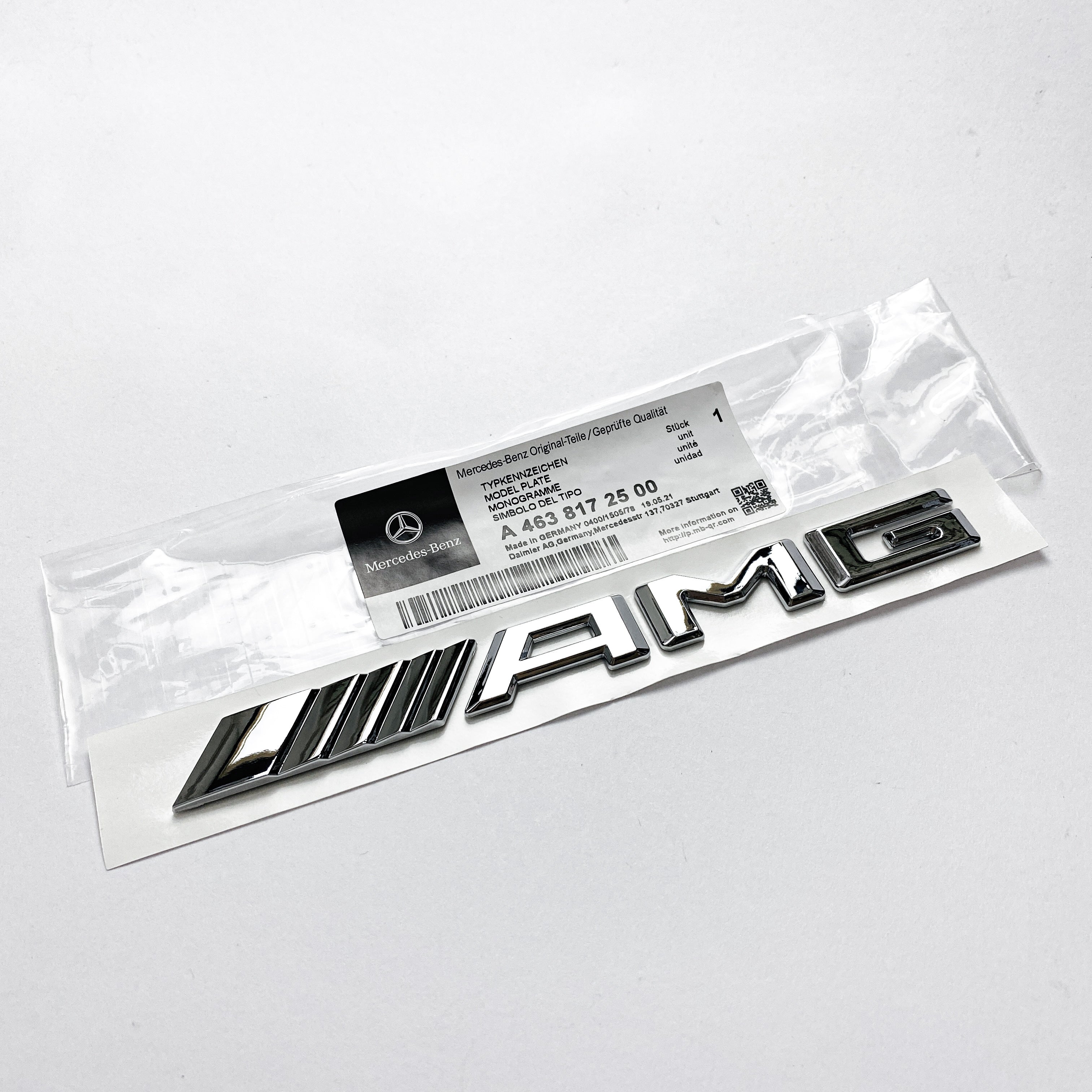 Gloss Silver AMG Letters Rear Trunk Badges Decal Sticker For Mercedes-Benz Factory