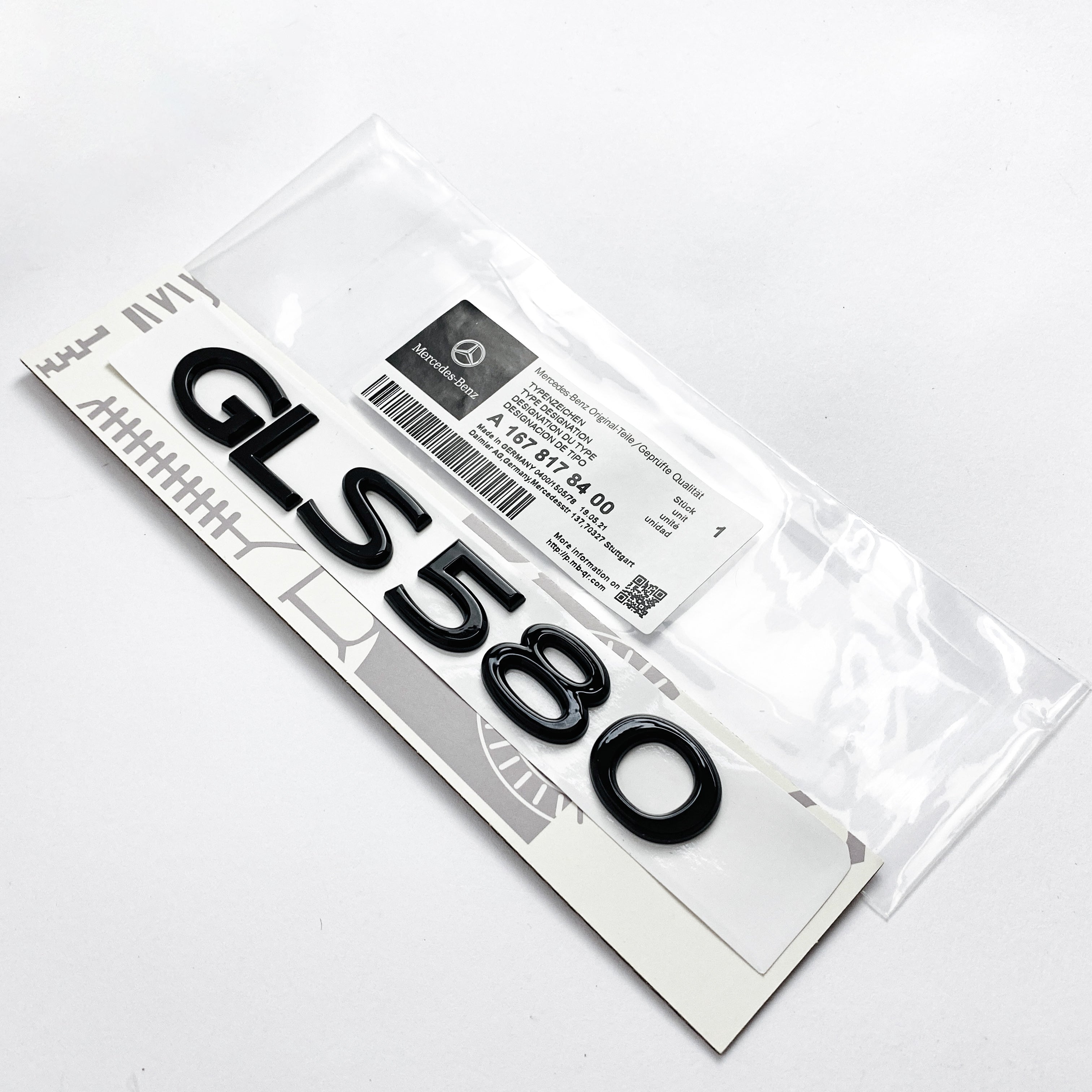 Mercedes Benz Gloss Black "GLS580" Rear Trunk Letter Emblem Badge Italiaspares