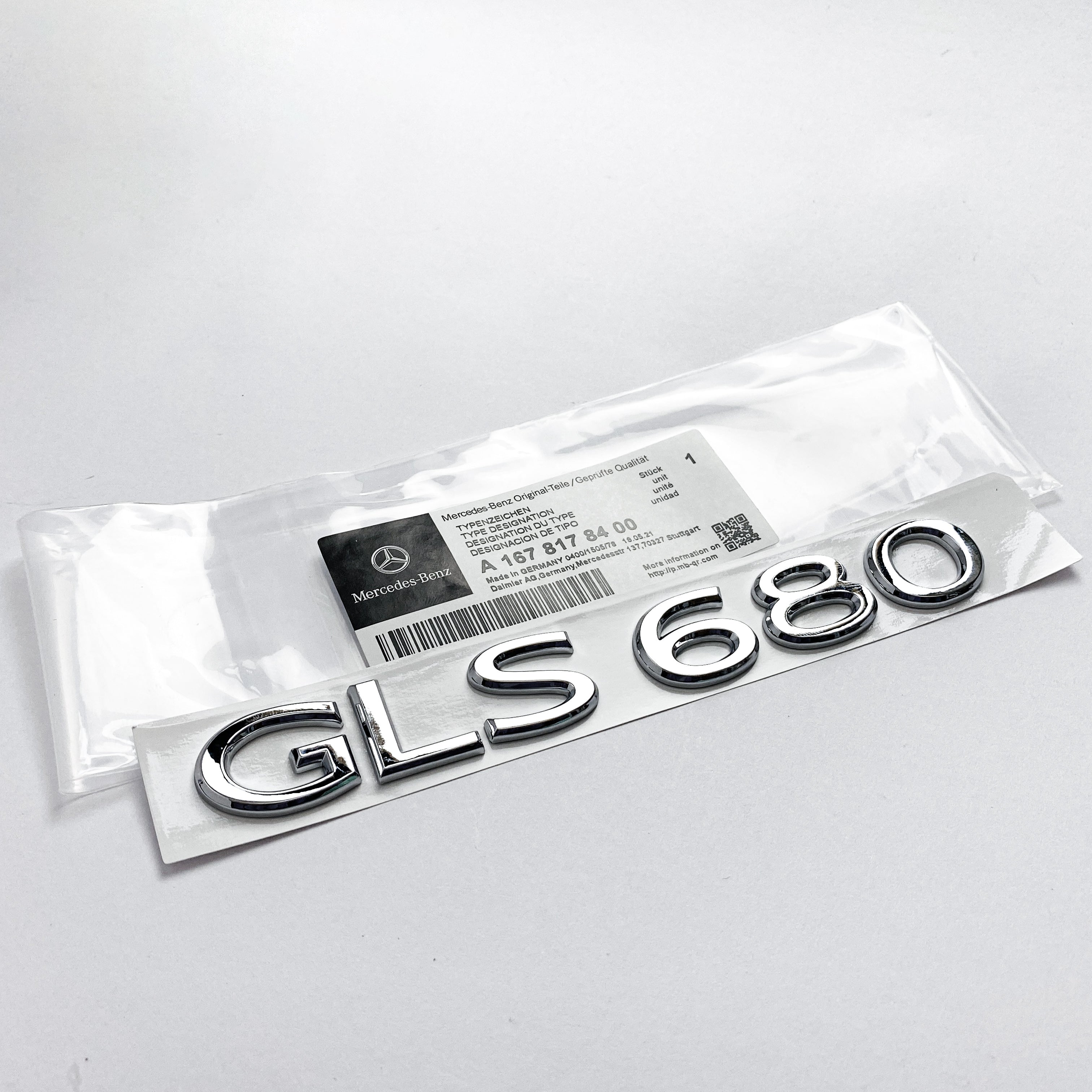 Mercedes Benz Chrome Sliver "GLS680" Rear Trunk Letter Badge Logo Brand New Italiaspares