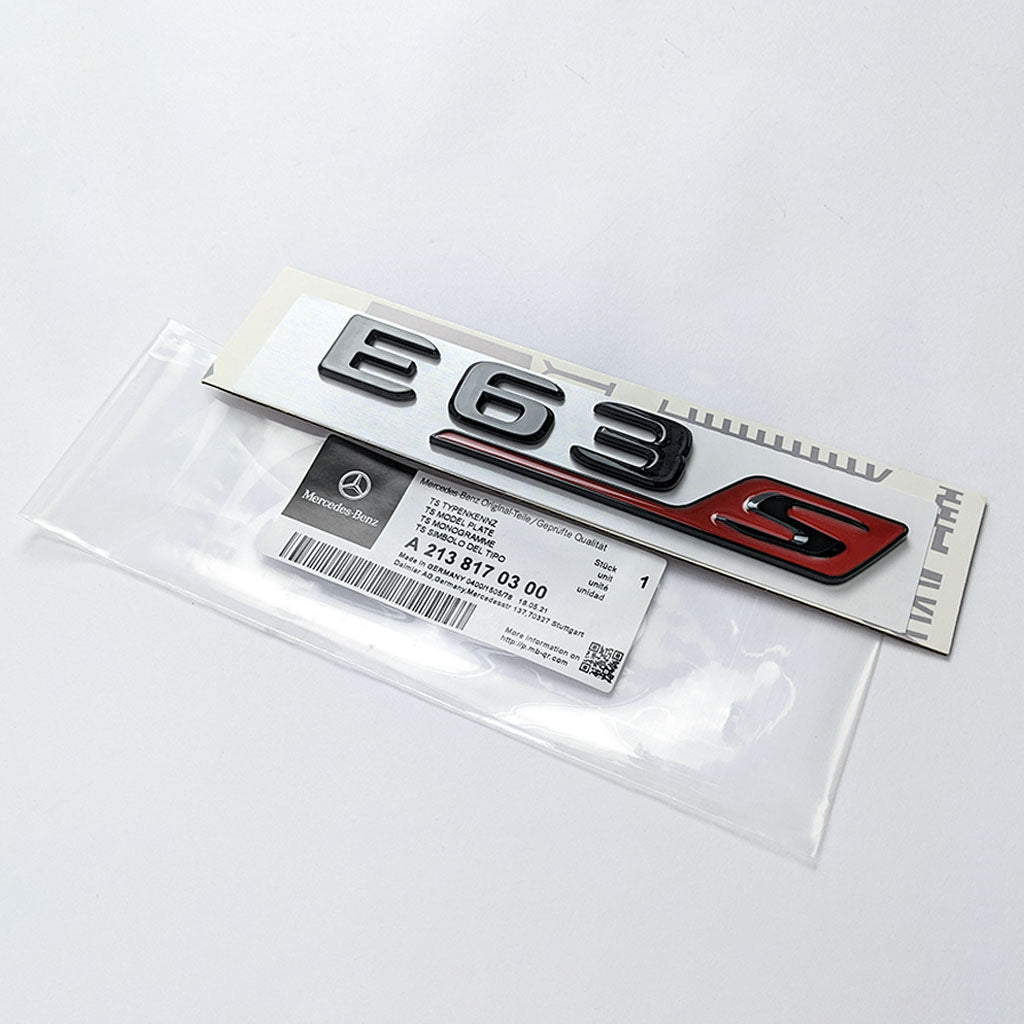 Mercedes Benz "E63s" Gloss Black Rear Trunk Emblem Badge Italiaspares