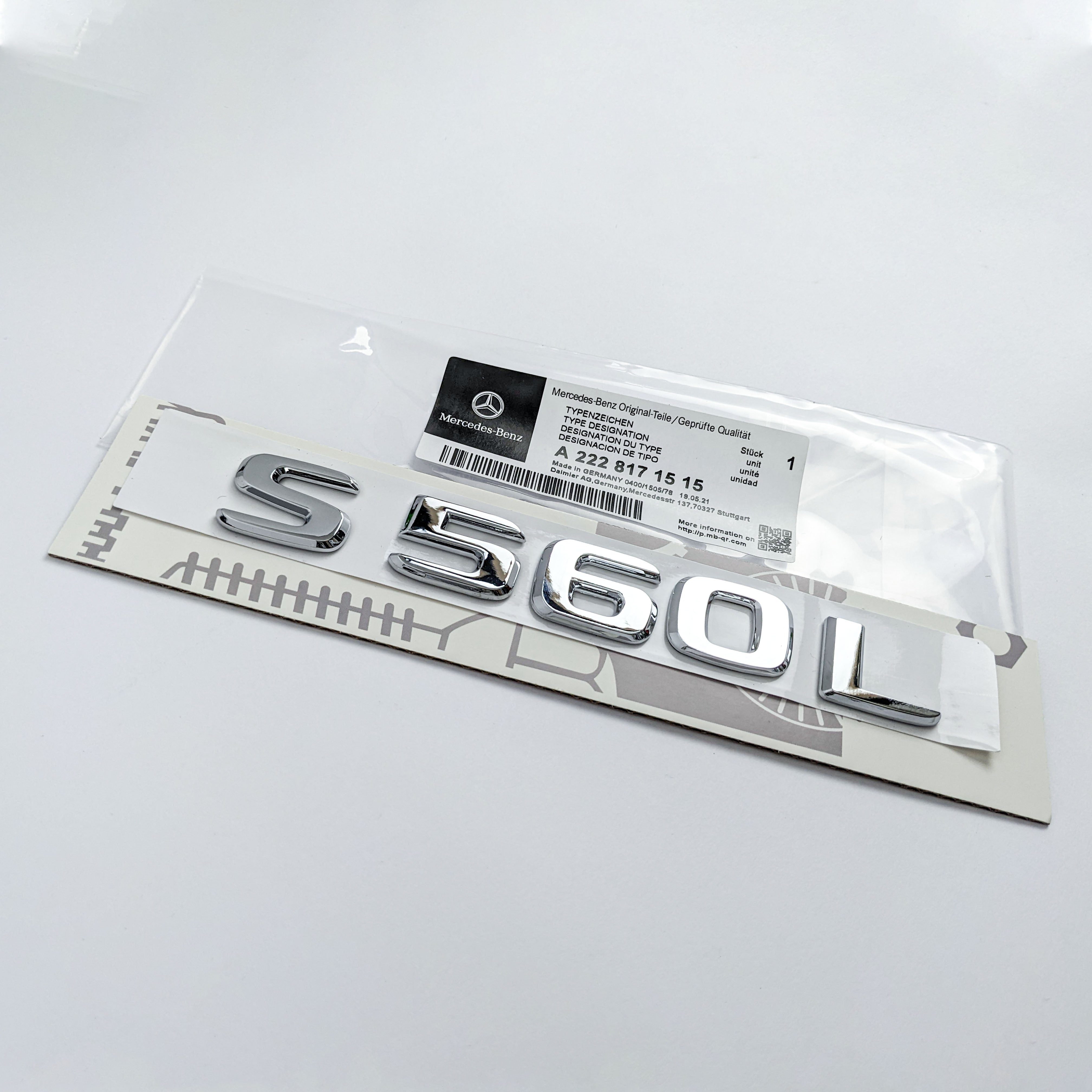 Mercedes Benz Chrome Sliver "S560L" Letter Emblem Trunk Logo Nameplate Badge Italiaspares