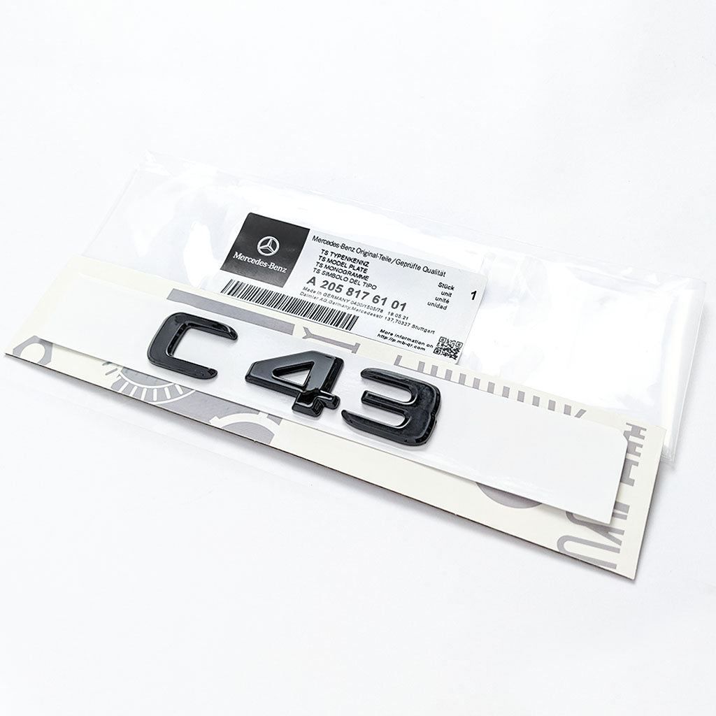Grossy Black "C43" Rear Trunk Emblem Decal Badge For Mercedes Benz C43 Factory