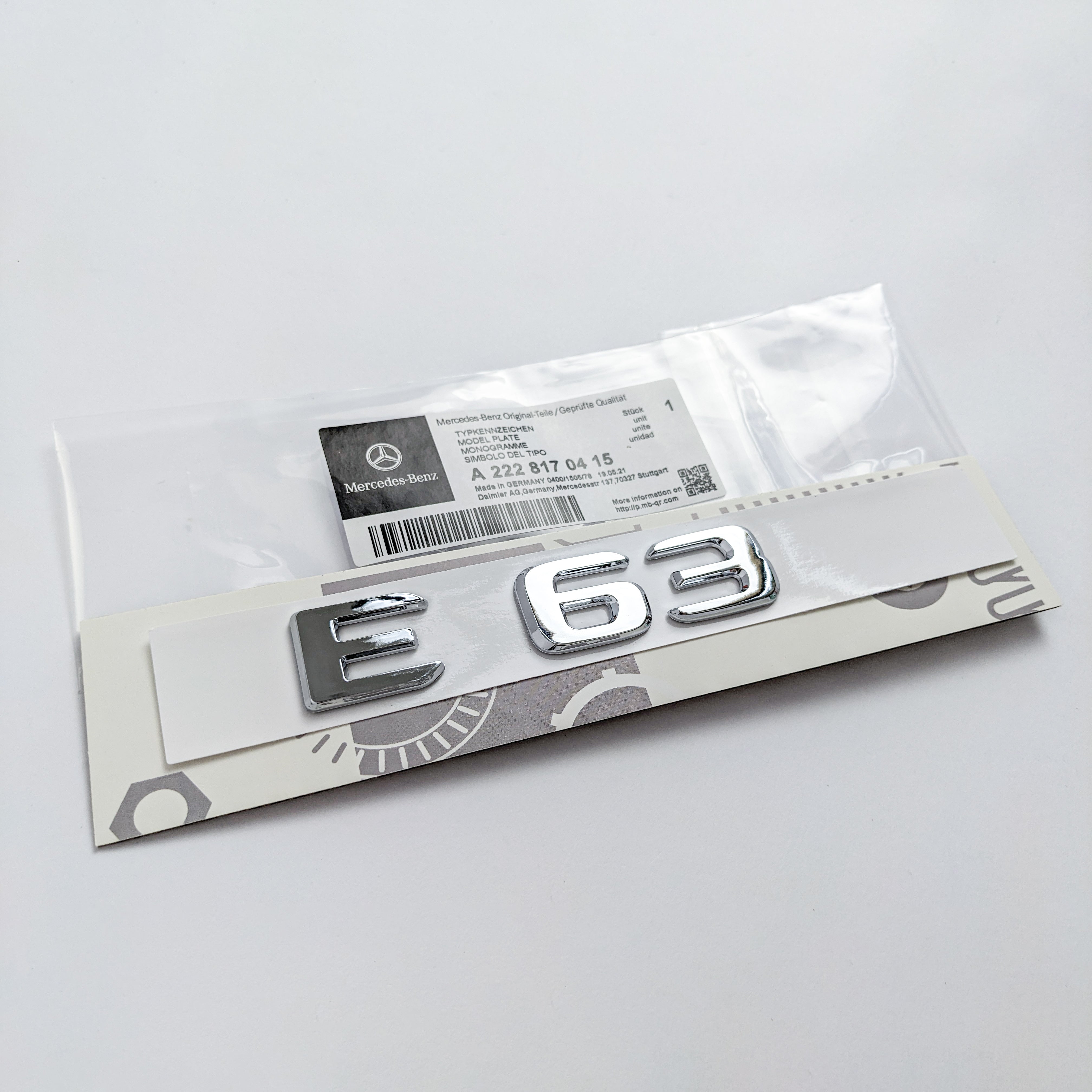 Mercedes Benz "E 63" Chrome Sliver Letter Emblem Trunk Nameplate Logo Badge Italiaspares