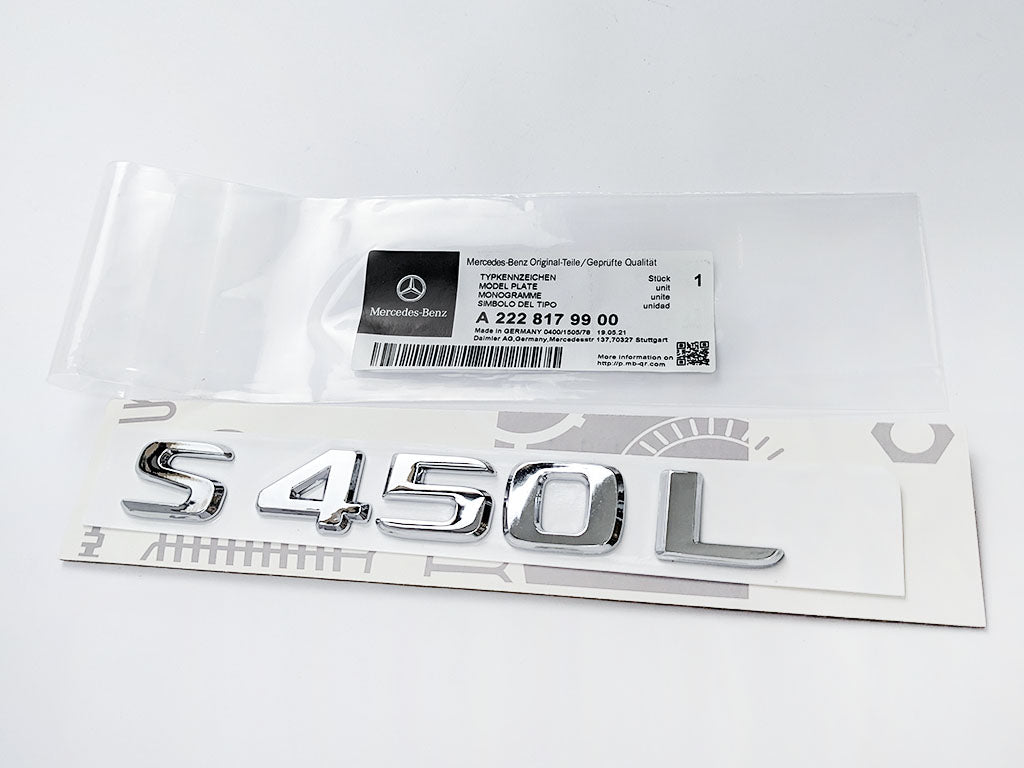 Mercedes-Benz Chrome Silver "S450L" Rear Trunk Emblem Badge Logo Italiaspares