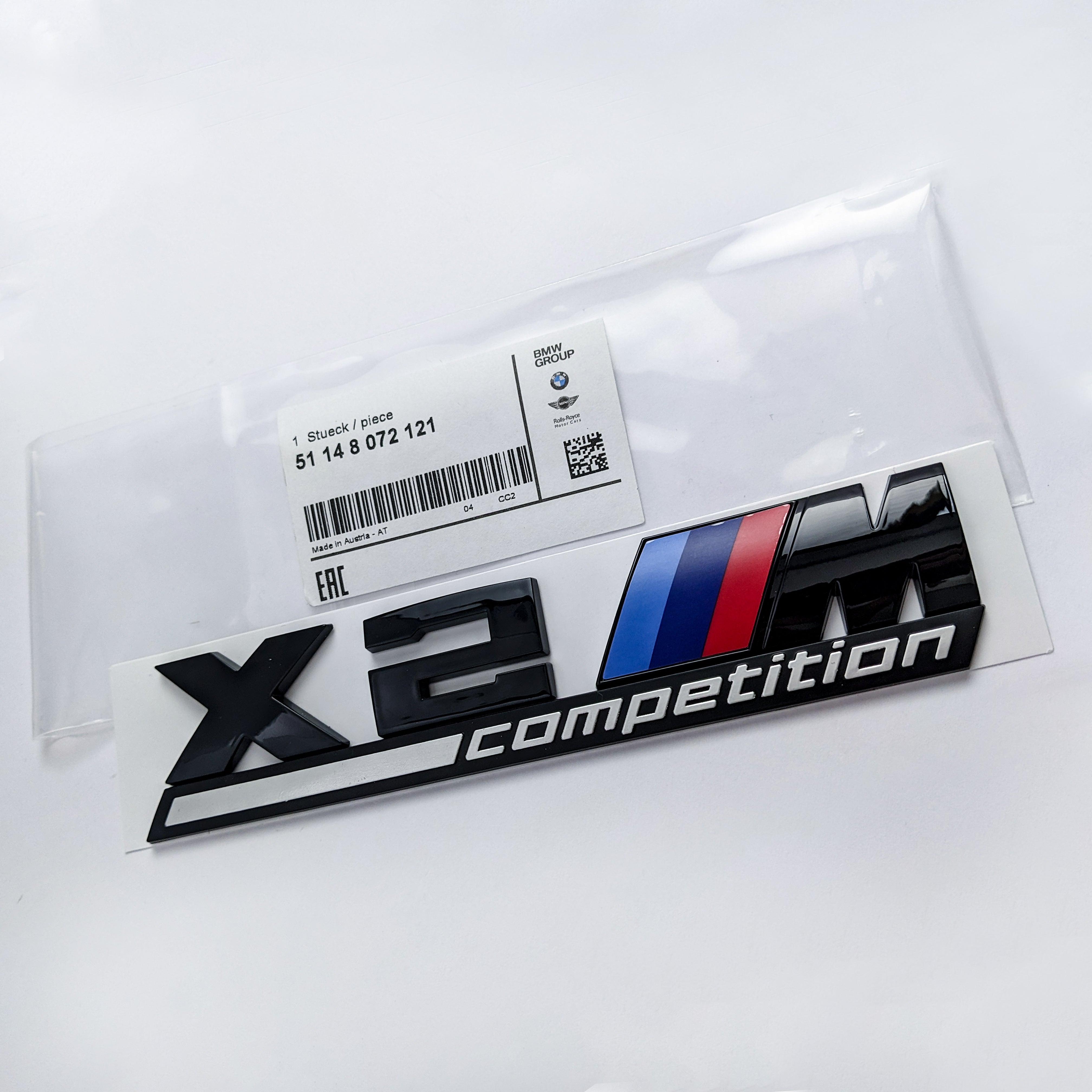 BMW X2 M Competition Tailgate Rear Black Emblem Badge Sticker 51148072121 Italiaspares