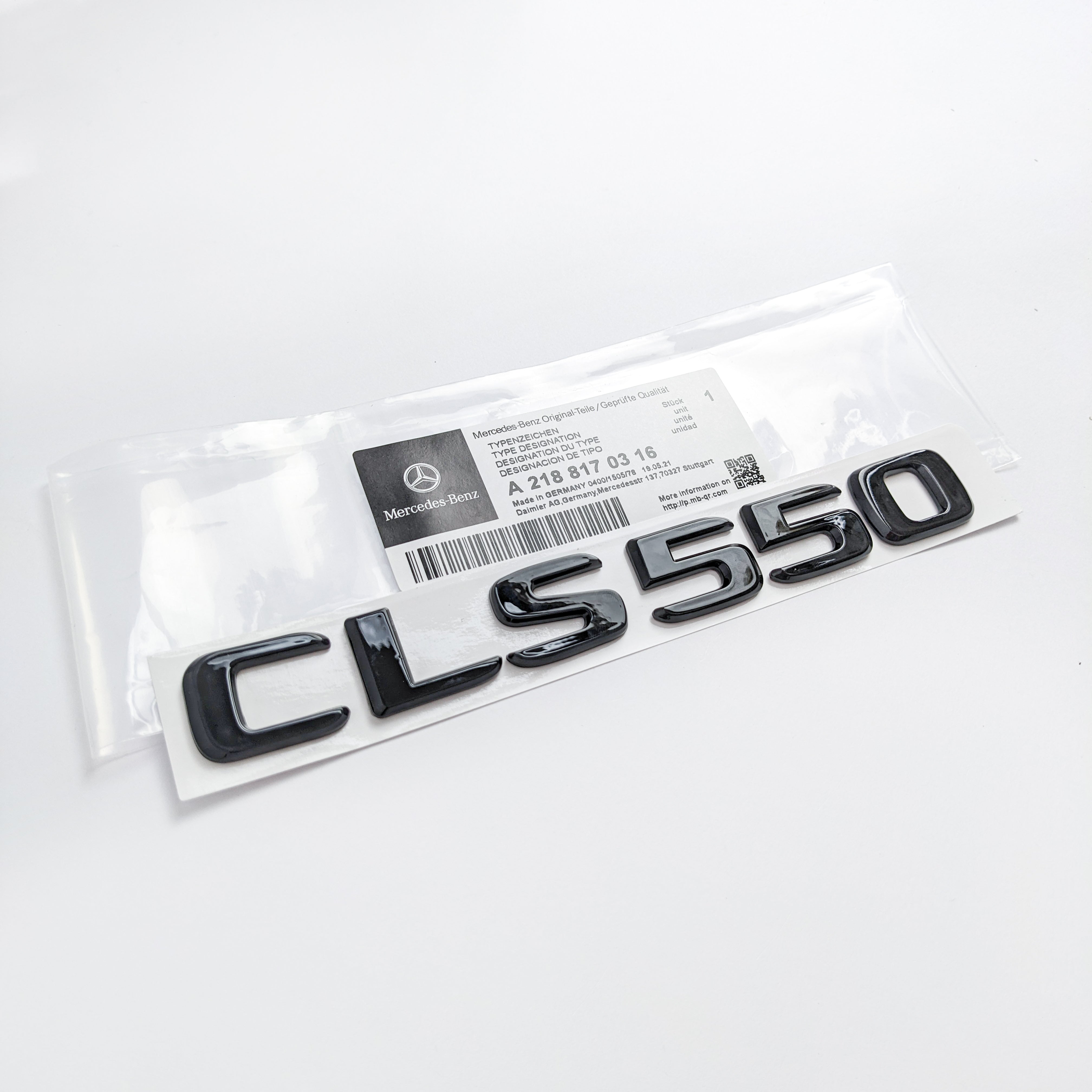 Mercedes Benz "CLS550" Gloss Black Rear Trunk Letter Emblem Badge Italiaspares