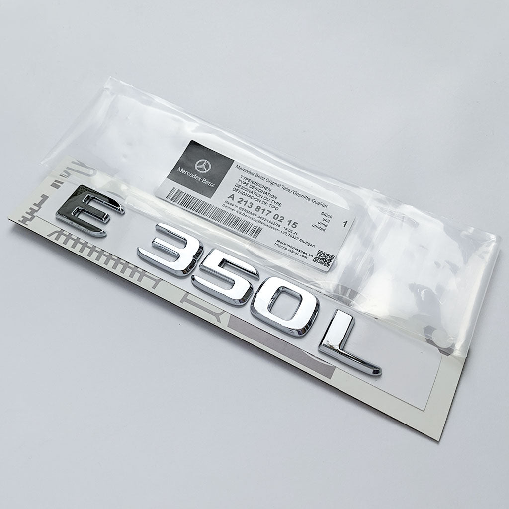 Mercedes Benz Chrome Silver "E350L" Number Trunk Letters Emblems Sticker Badge Italiaspares