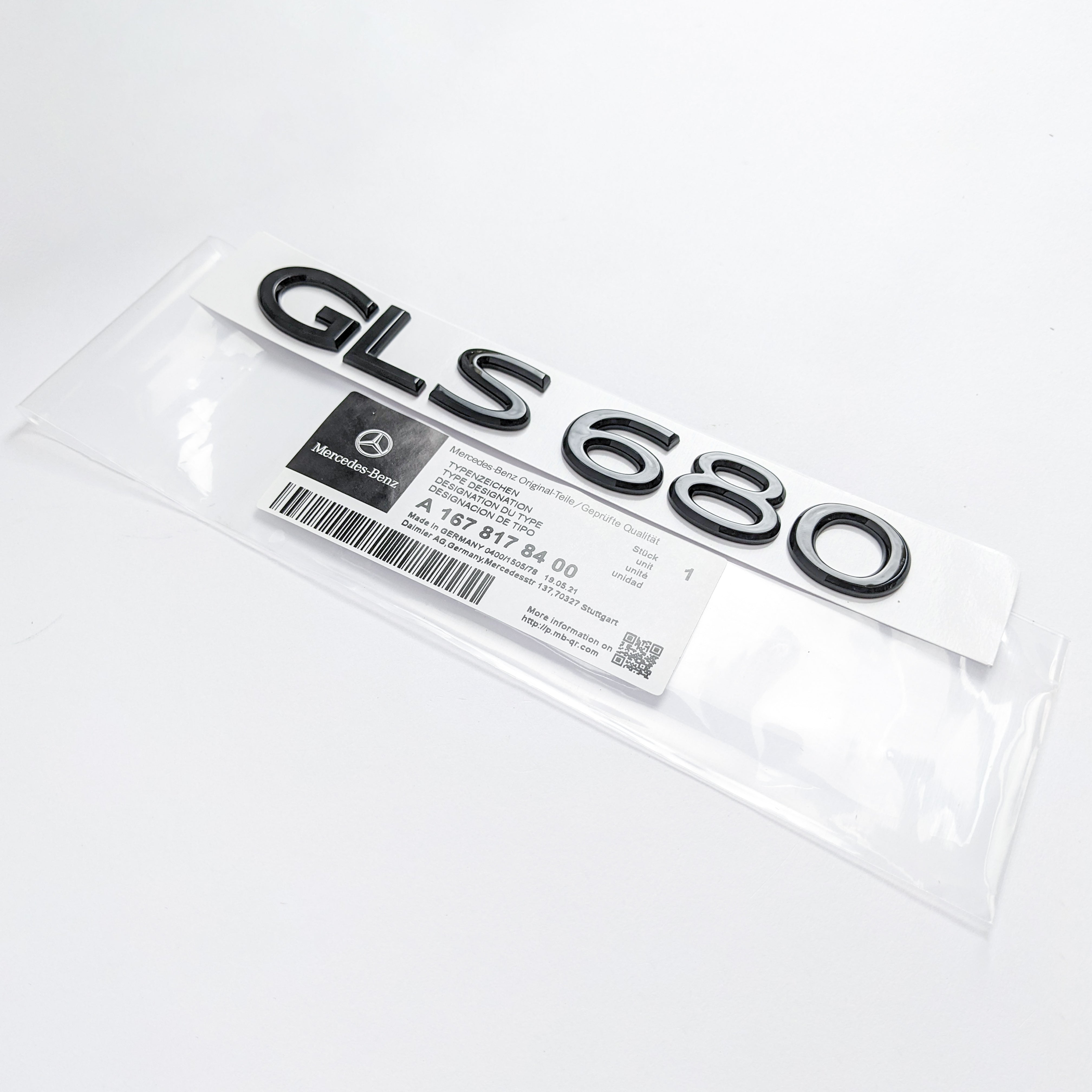 Mercedes Benz Gross Black "GLS680" Rear Trunk Emblem Decal Logo Badge Italiaspares