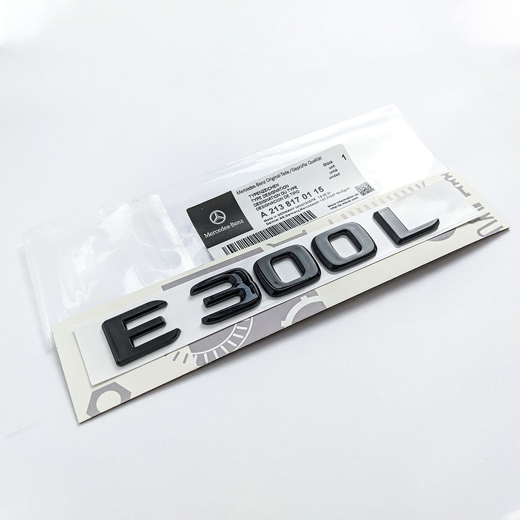 Mercedes Benz Gloss Black Letters "E300L" Rear Trunk Emblems Badges Italiaspares