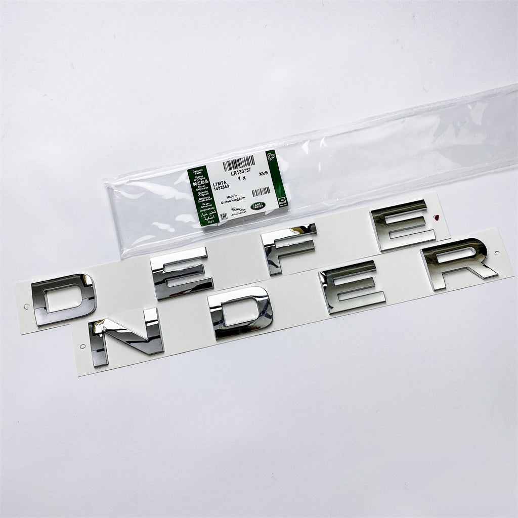 Land Rover Chrome Silver "DEFENDER" Hood Lettering Emblem Badge LR130737 Italiaspares