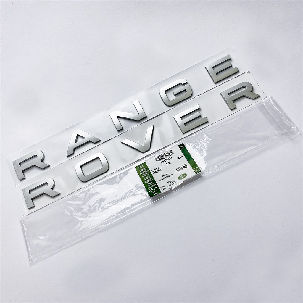 Land Rover Rear Front Hood Emblem fit "Range Rover" Sport Evoque Letter Matte Sliver Nameplate LR094559 Italiaspares