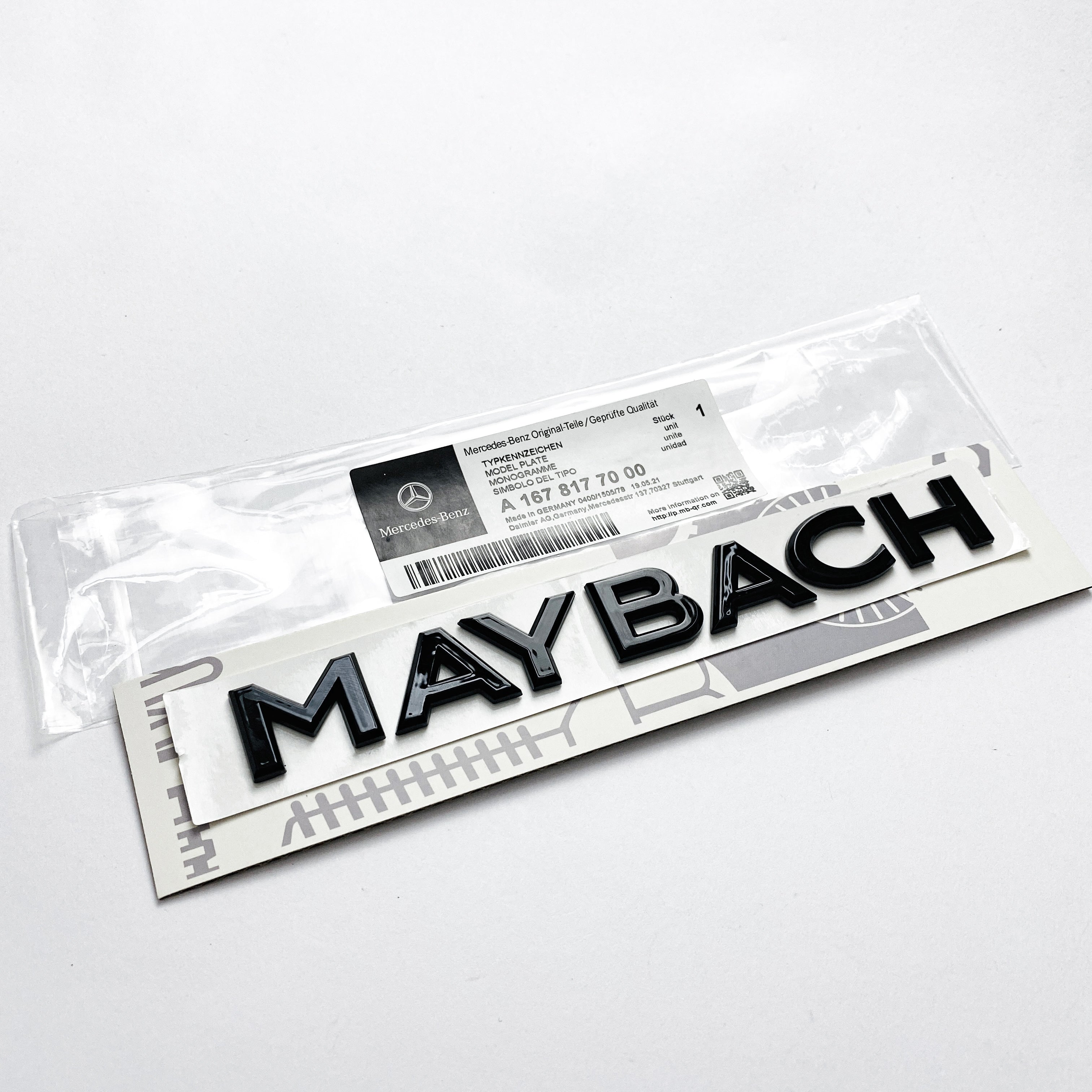 Mercedes Benz Gloss Black "MAYBACH" Rear Trunk Letters Badge Emblems Sticker Italiaspares