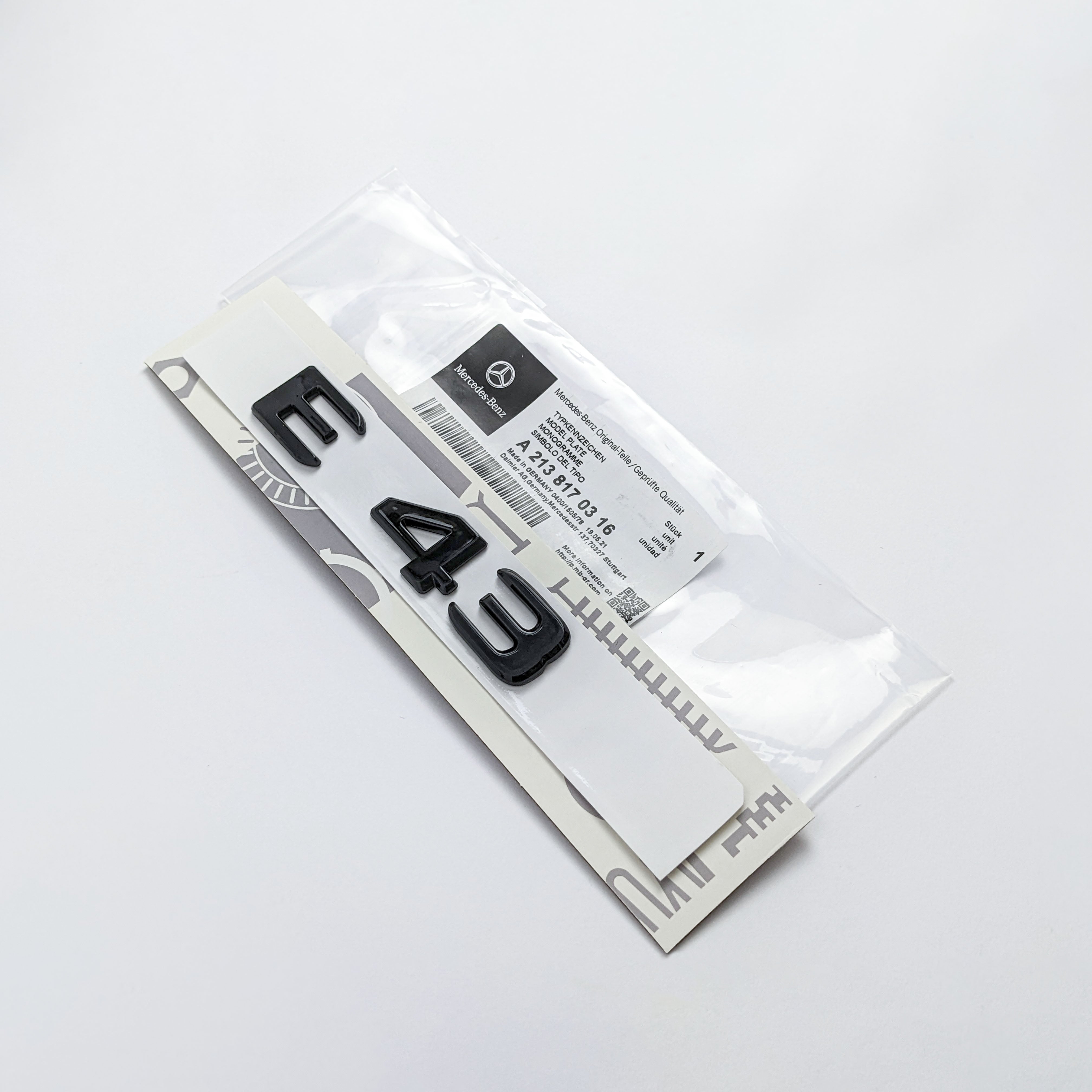 Mercedes-Benz Gloss Black "E 43" Rear Trunk Emblem Badge Logo Italiaspares