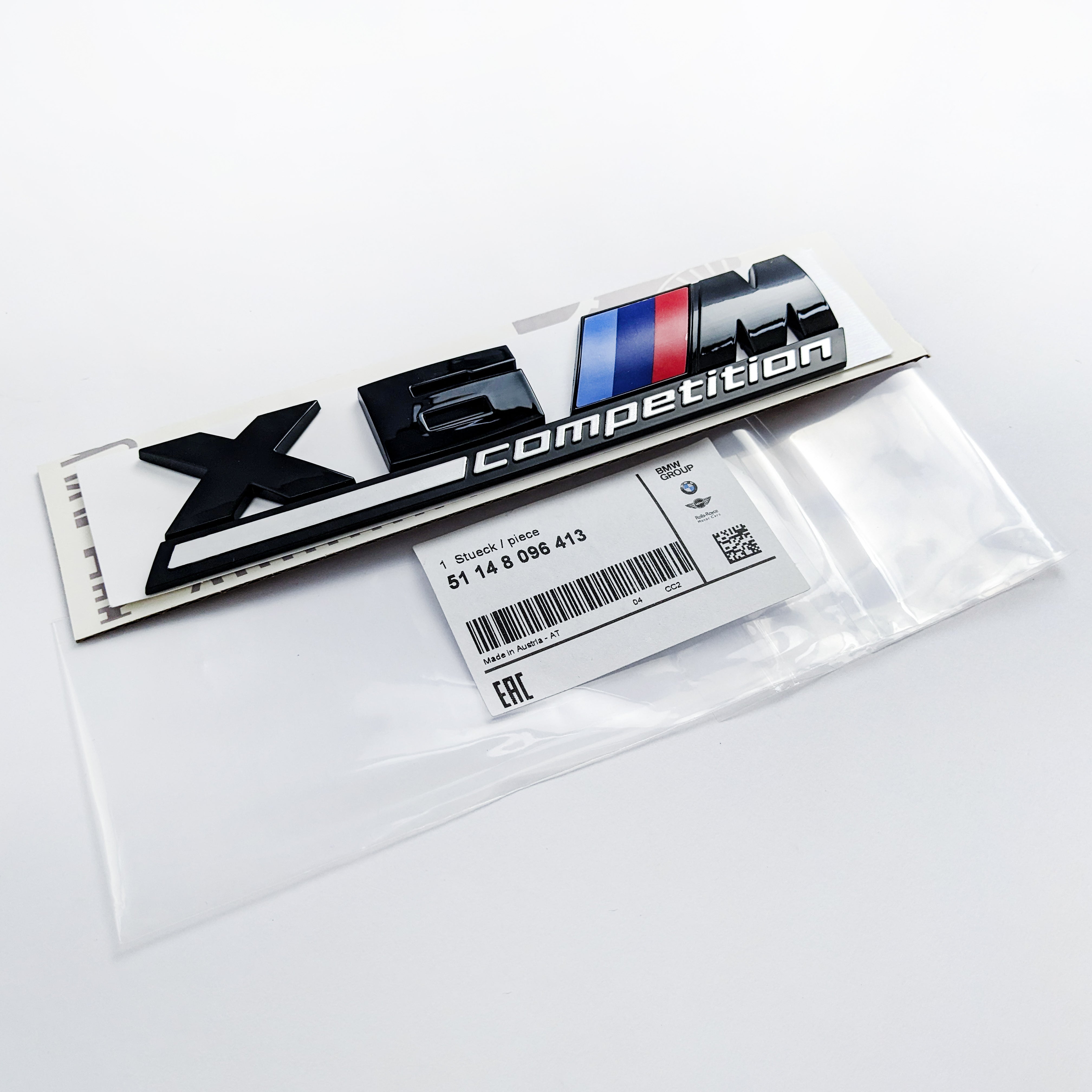 BMW X6 M Competition Tailgate Rear Black Emblem Badge Sticker 51148096413 Italiaspares