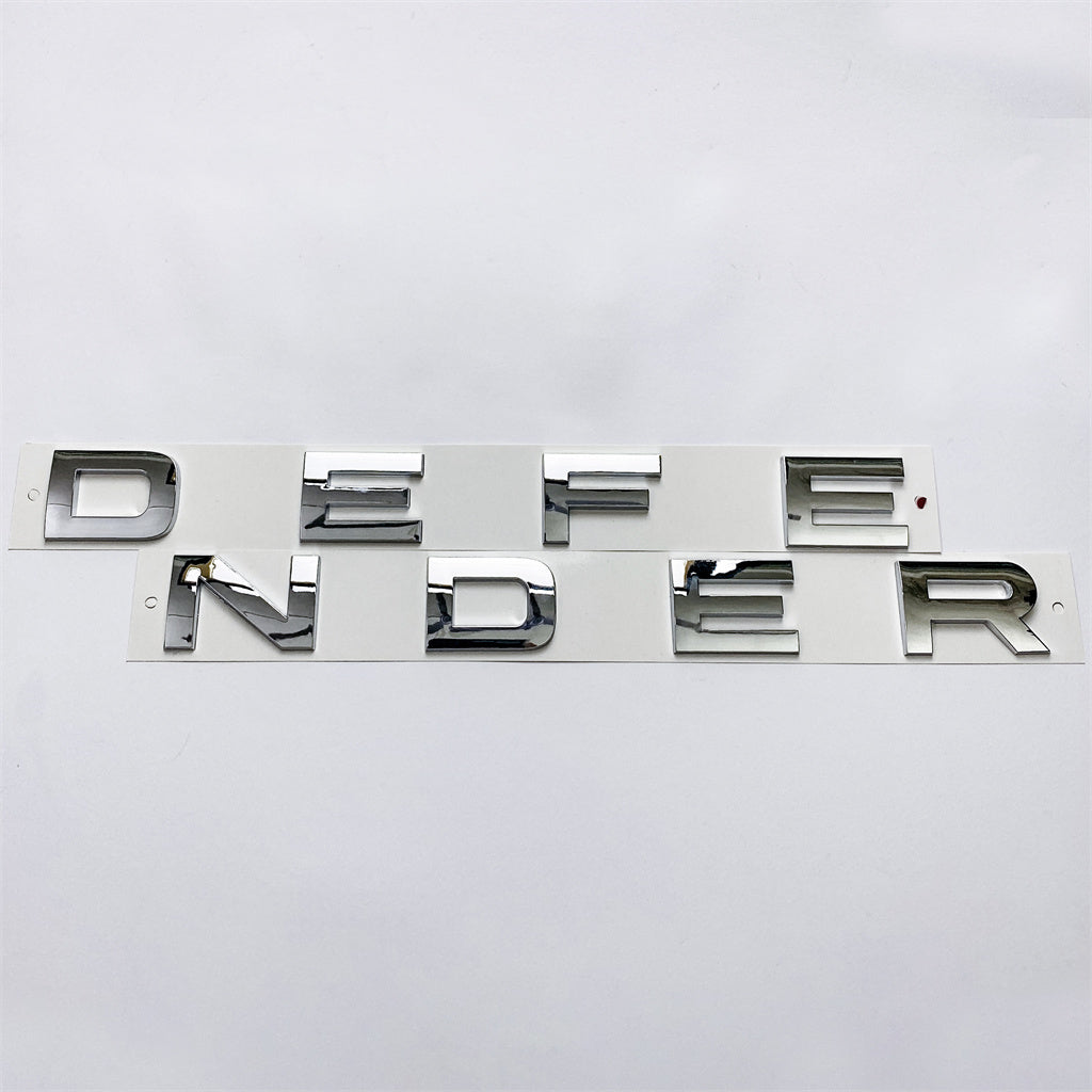 Land Rover Chrome Silver "DEFENDER" Hood Lettering Emblem Badge LR130737 Italiaspares