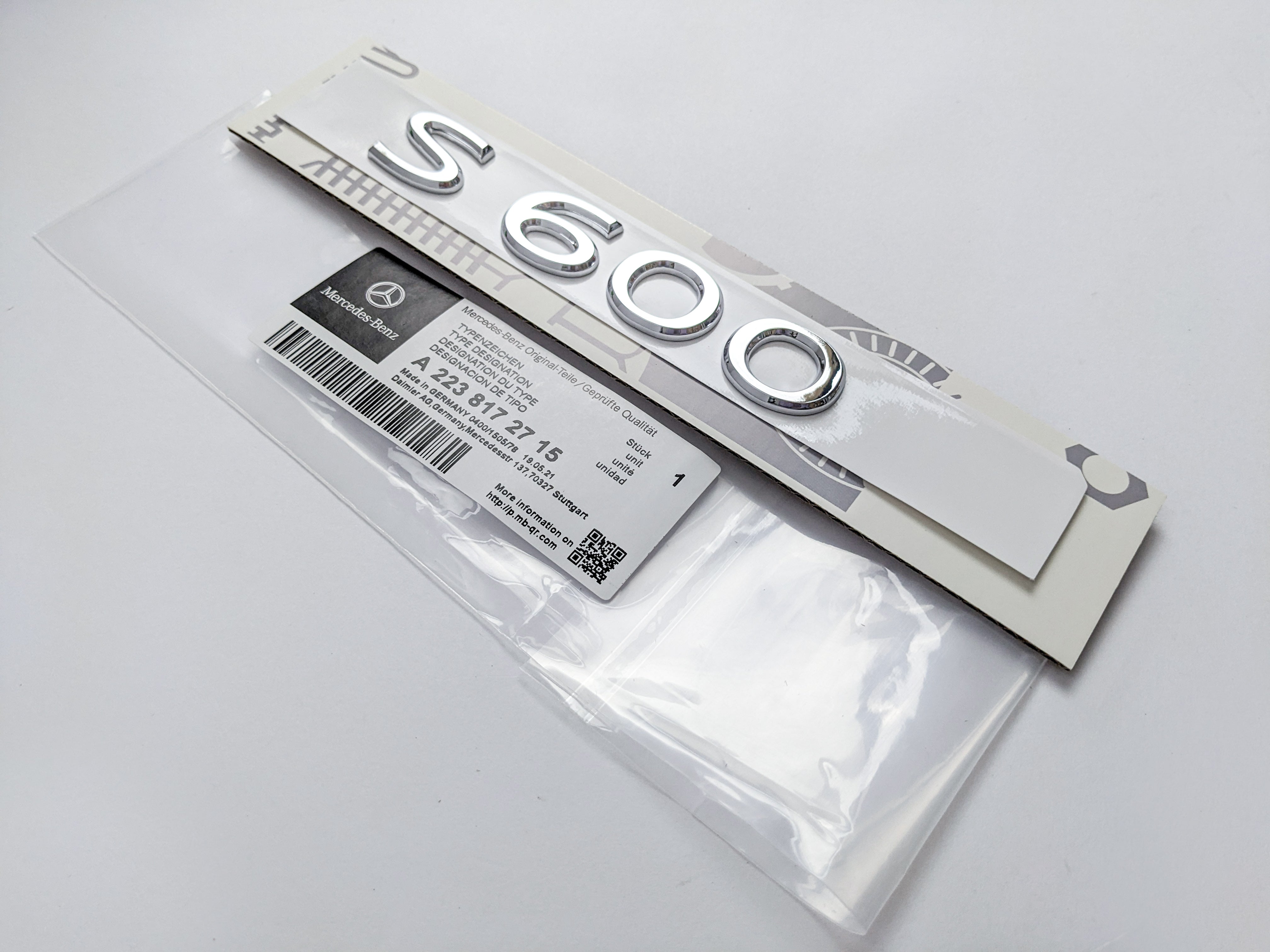 Mercedes-Benz Chrome Silver "S600" Rear Trunk Emblem Badge Logo Italiaspares