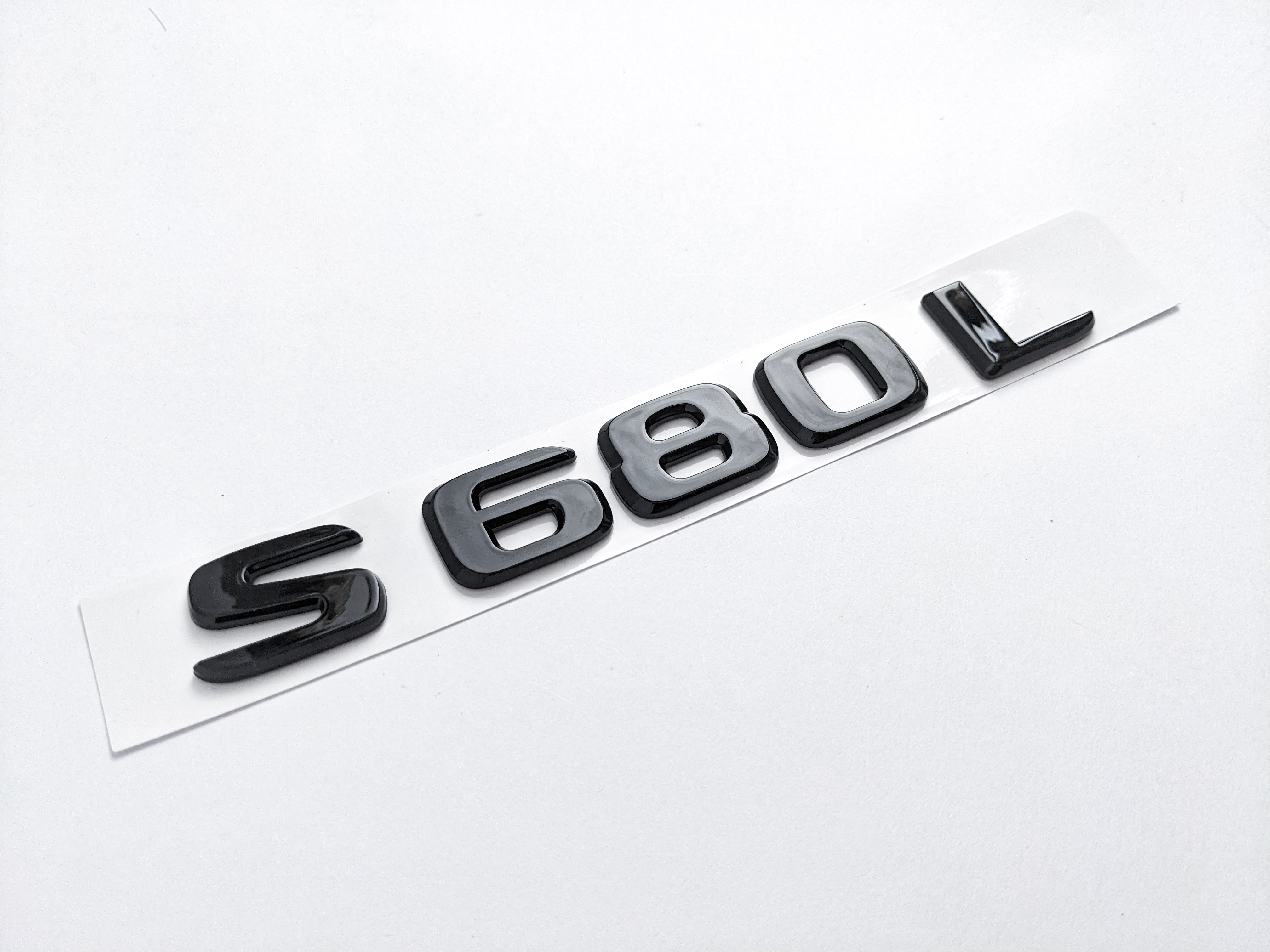 Mercedes-Benz Gloss Black "S680L" Rear Trunk Emblem Badge Logo Italiaspares