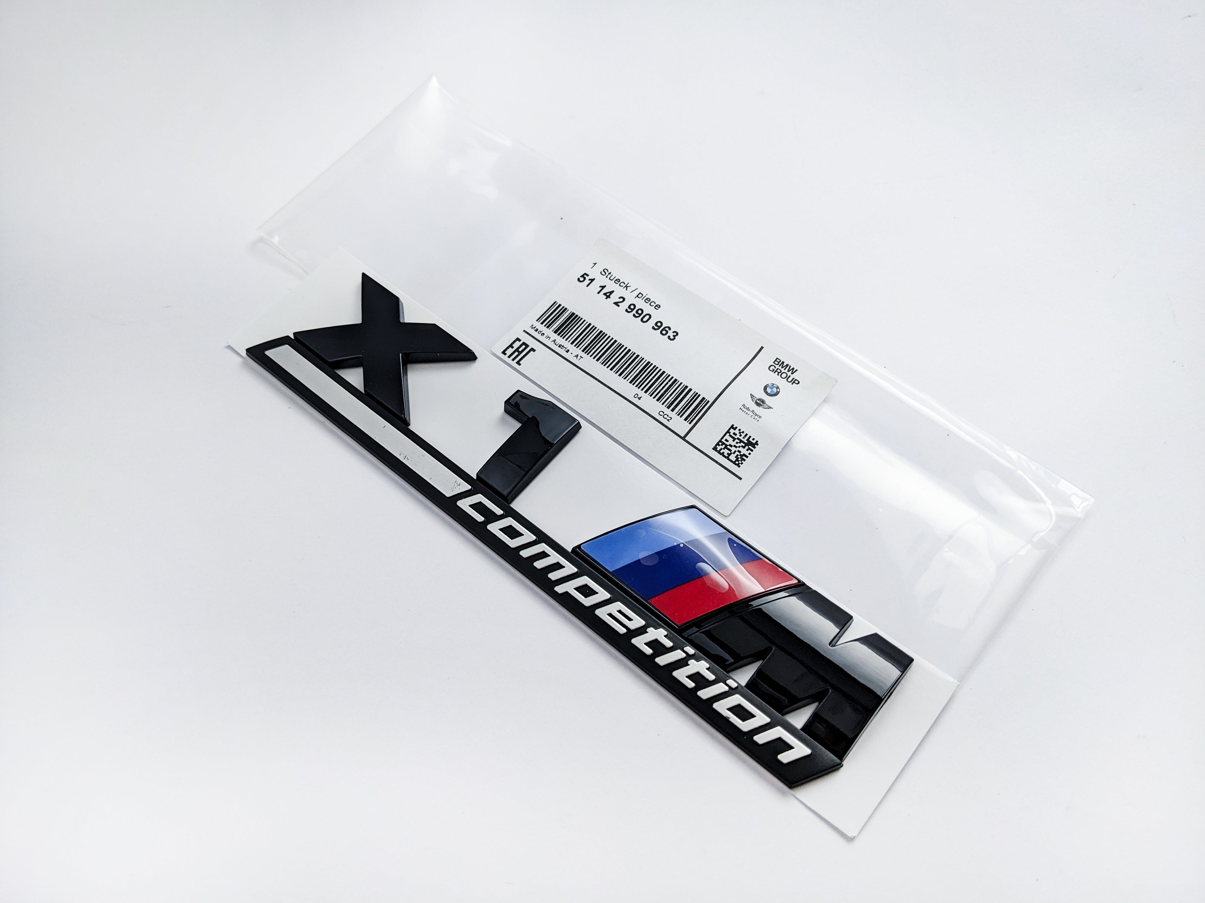BMW X1 M Competition Tailgate Rear Black Emblem Badge Sticker 51142990963 Italiaspares
