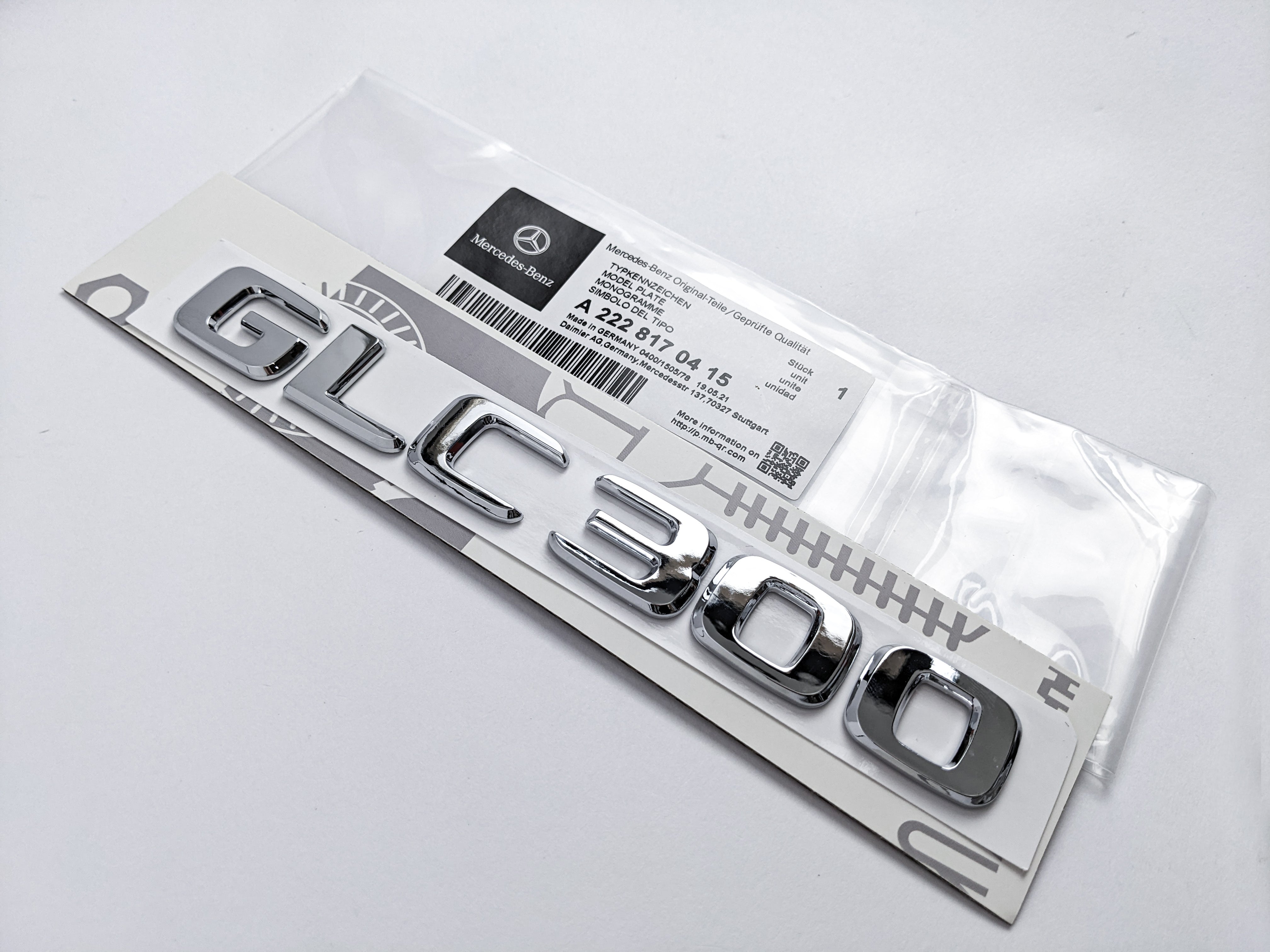 Mercedes-Benz Chrome Silver "GLC300" Rear Trunk Emblem Badge Logo Italiaspares