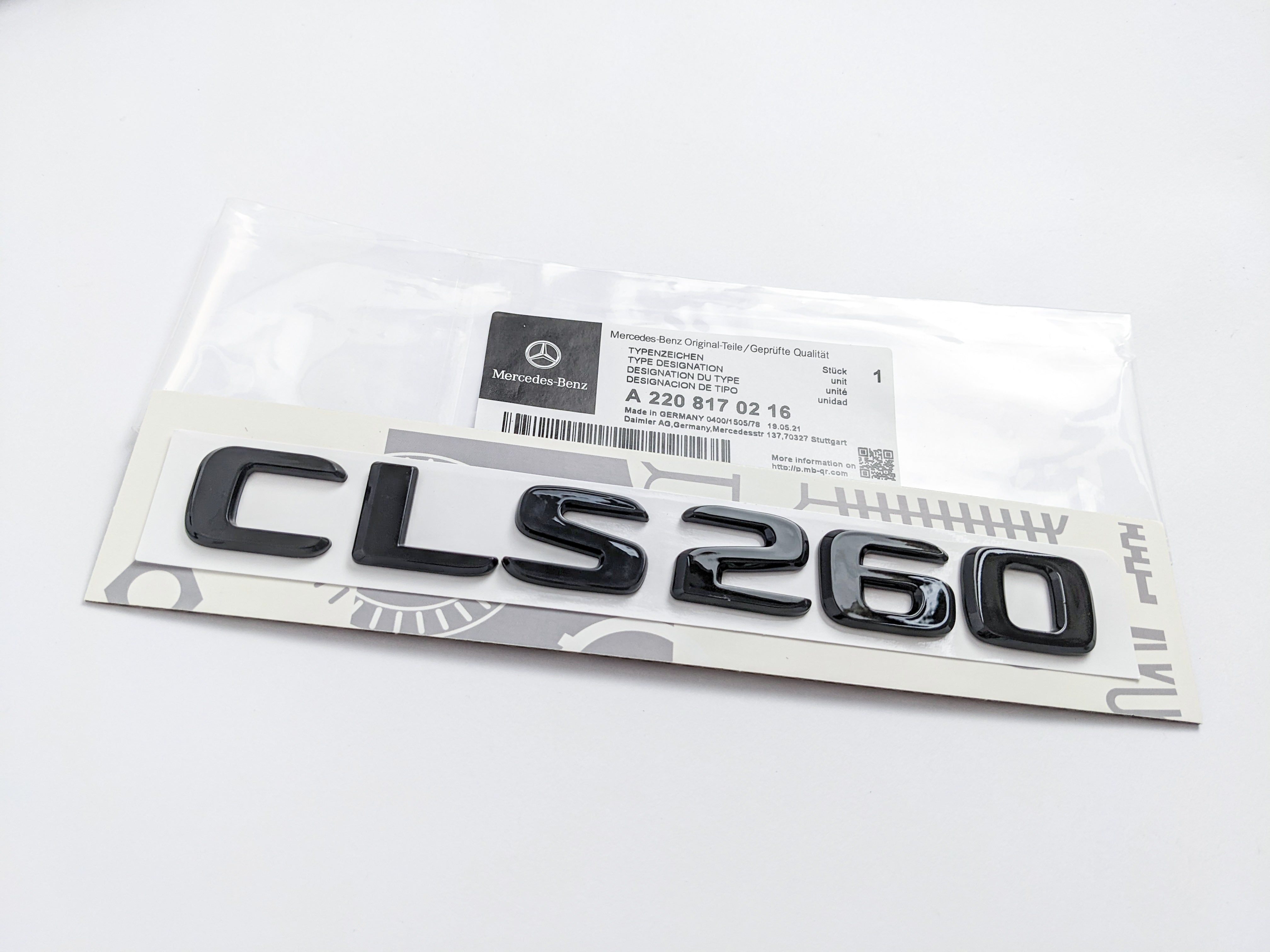 Mercedes-Benz Gloss Black "CLS260" Logo Trunk Emblem Badge Italiaspares