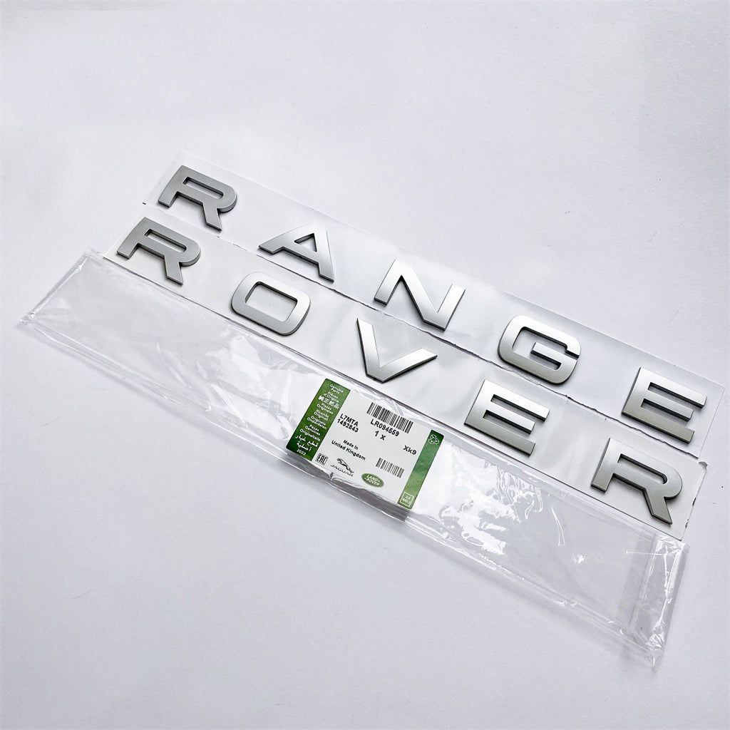 Land Rover Rear Front Hood Emblem fit "Range Rover" Sport Evoque Letter Matte Sliver Nameplate LR094559 Italiaspares
