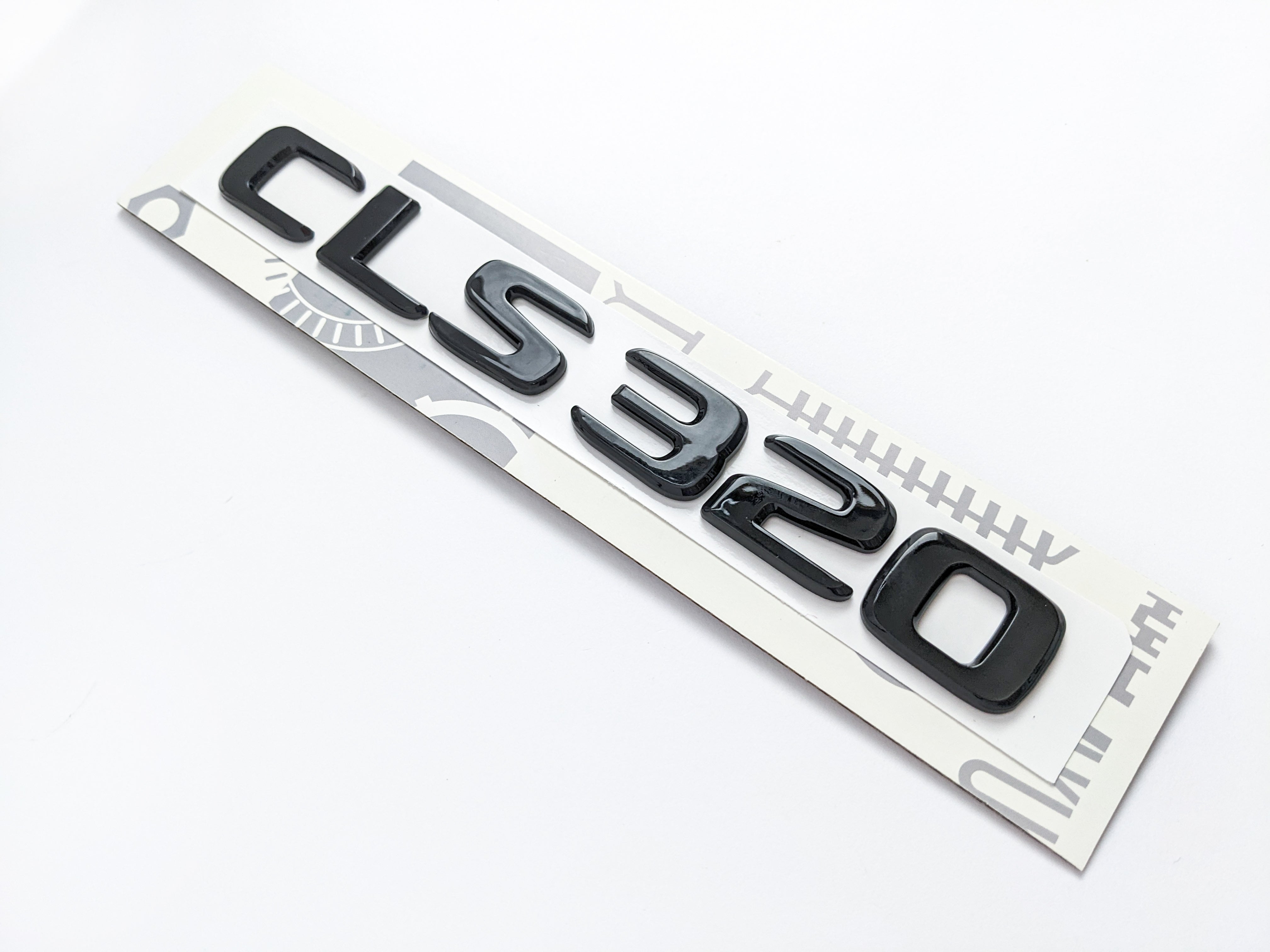 Mercedes Benz "CLS320" Gloss Black Number Letter Emblem Badge Italiaspares