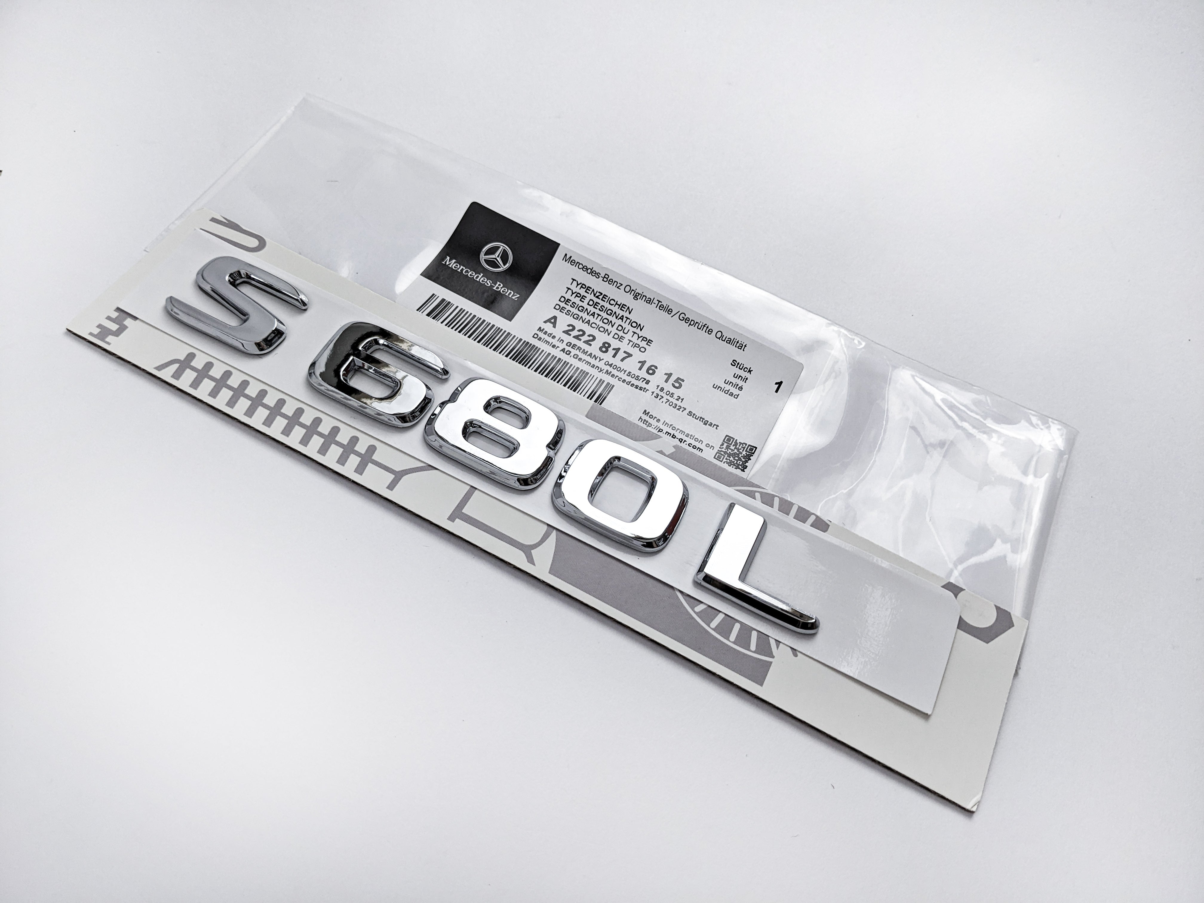 Mercedes-Benz Chrome Silver "S680L" Rear Trunk Emblem Badge Logo Italiaspares