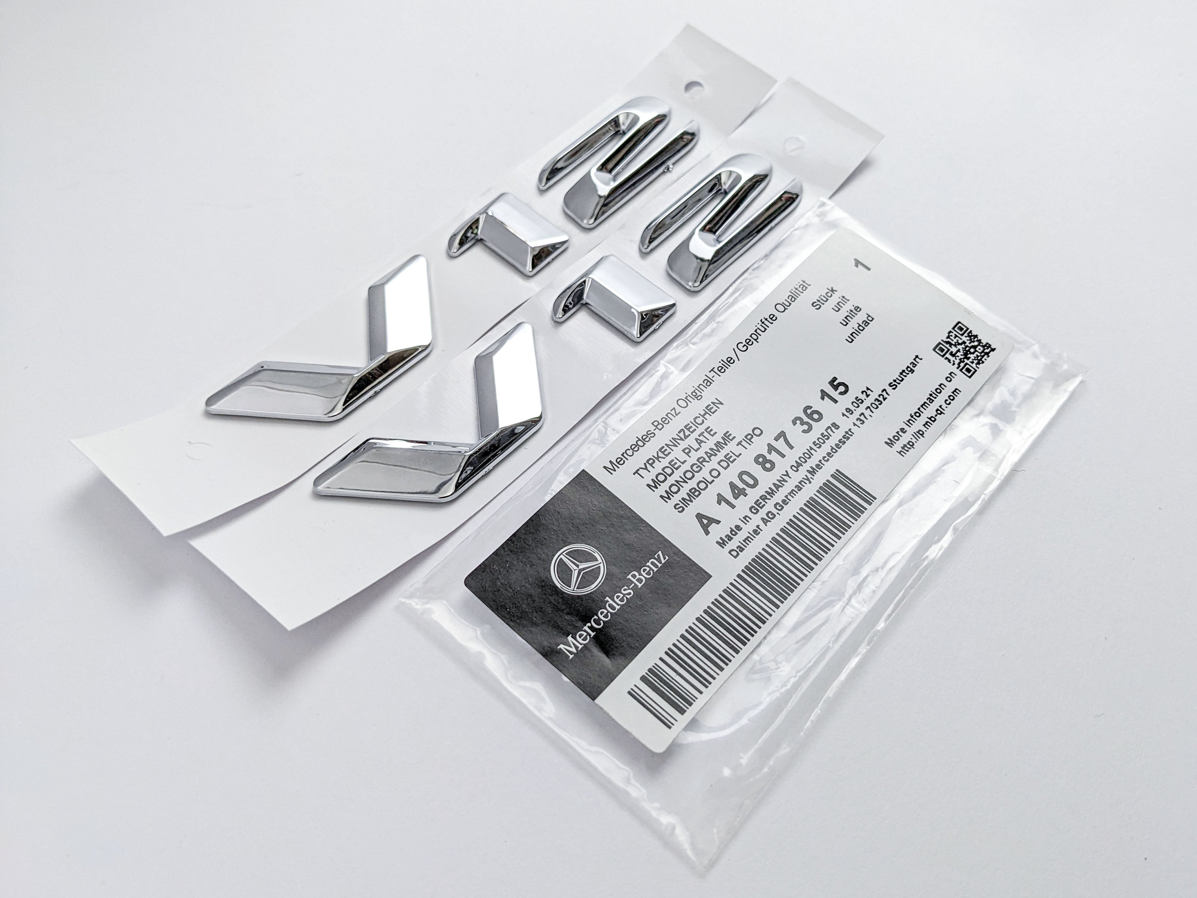 Mercedes Benz V12 AMG Emblem Fender Side Badge Chrome Nameplate Italiaspares