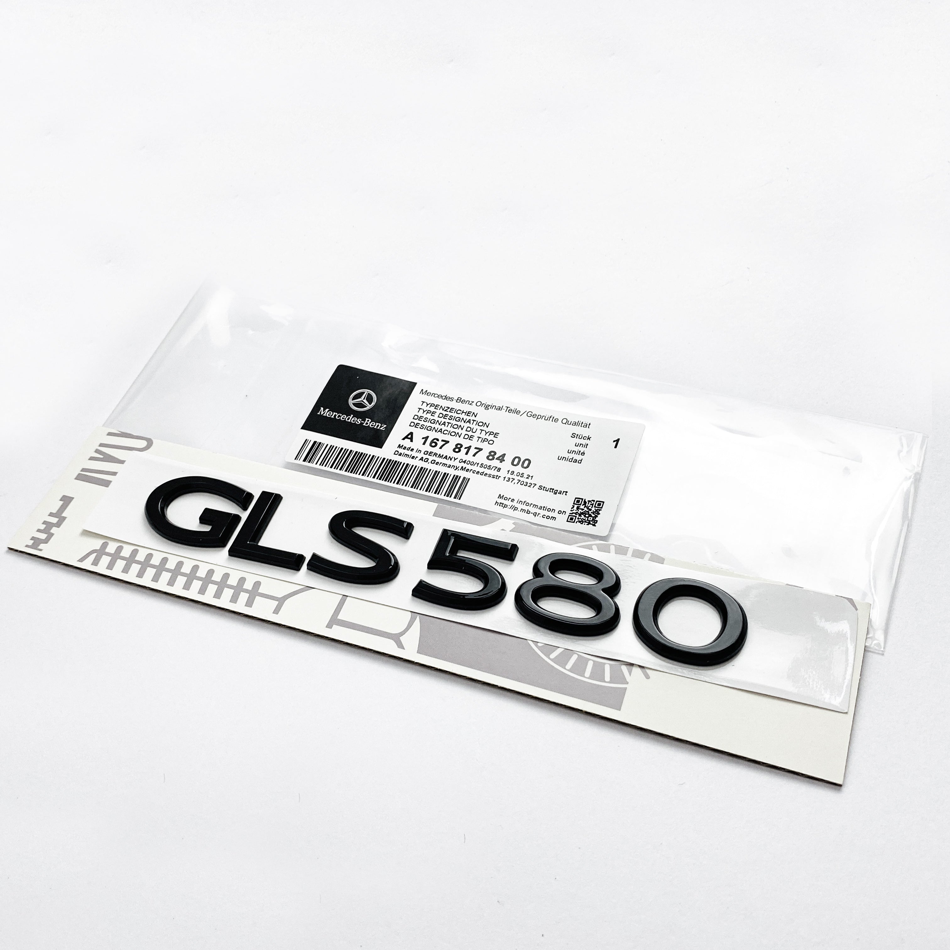 Mercedes Benz Gloss Black "GLS580" Rear Trunk Letter Emblem Badge Italiaspares