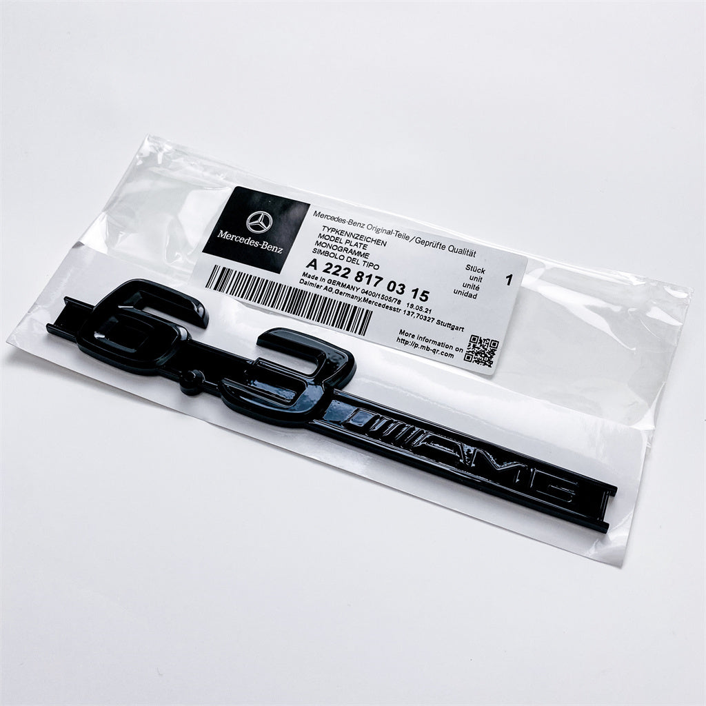 Mercedes Benz 6.3 AMG Side Wing Badge Emblem Black C63 E63 S63 CLS63 A2228170315 Italiaspares