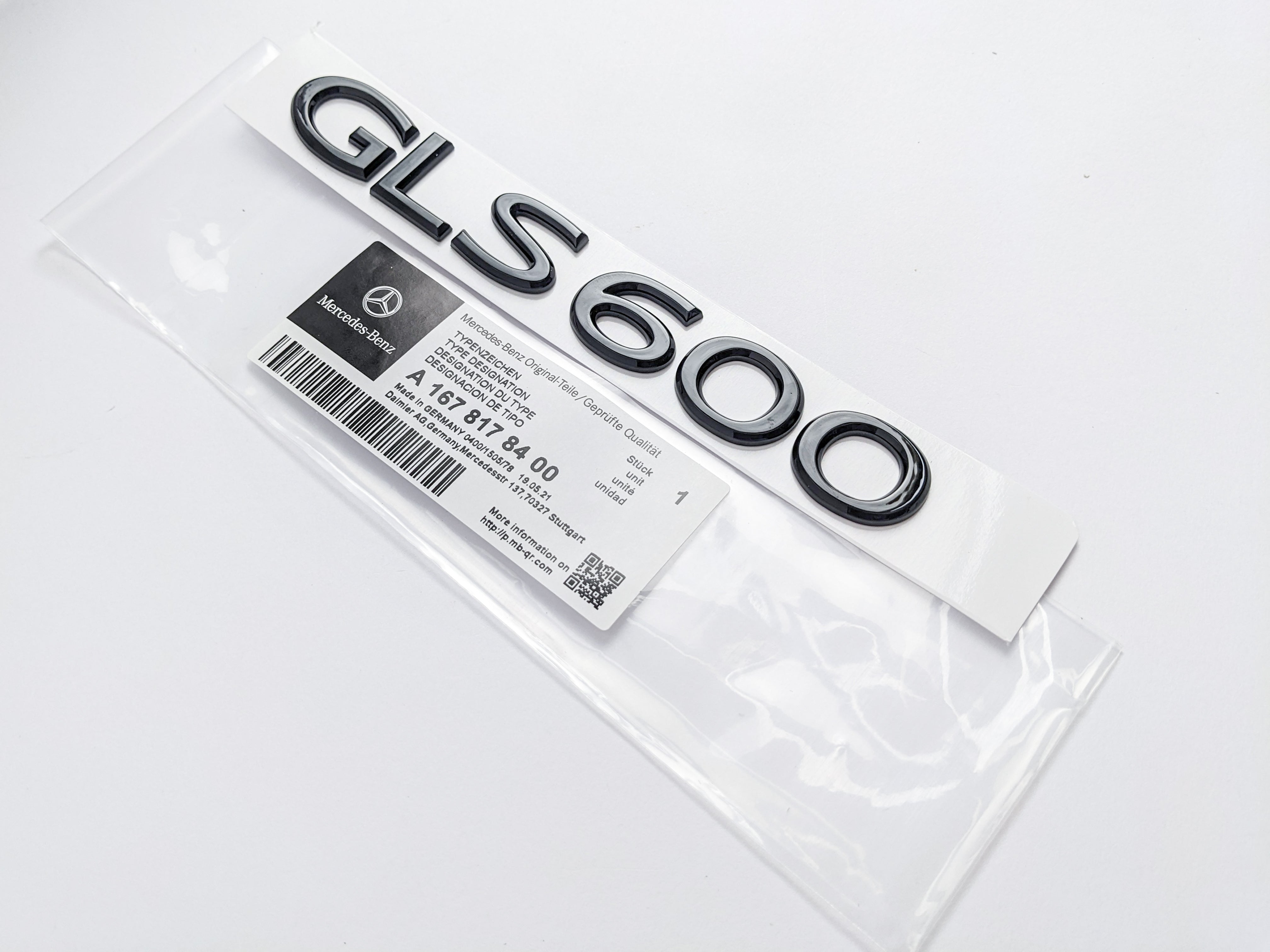 Mercedes Benz Gloss Black "GLS600" Rear Trunk Emblem Nameplate Decal Letter Badge Italiaspares