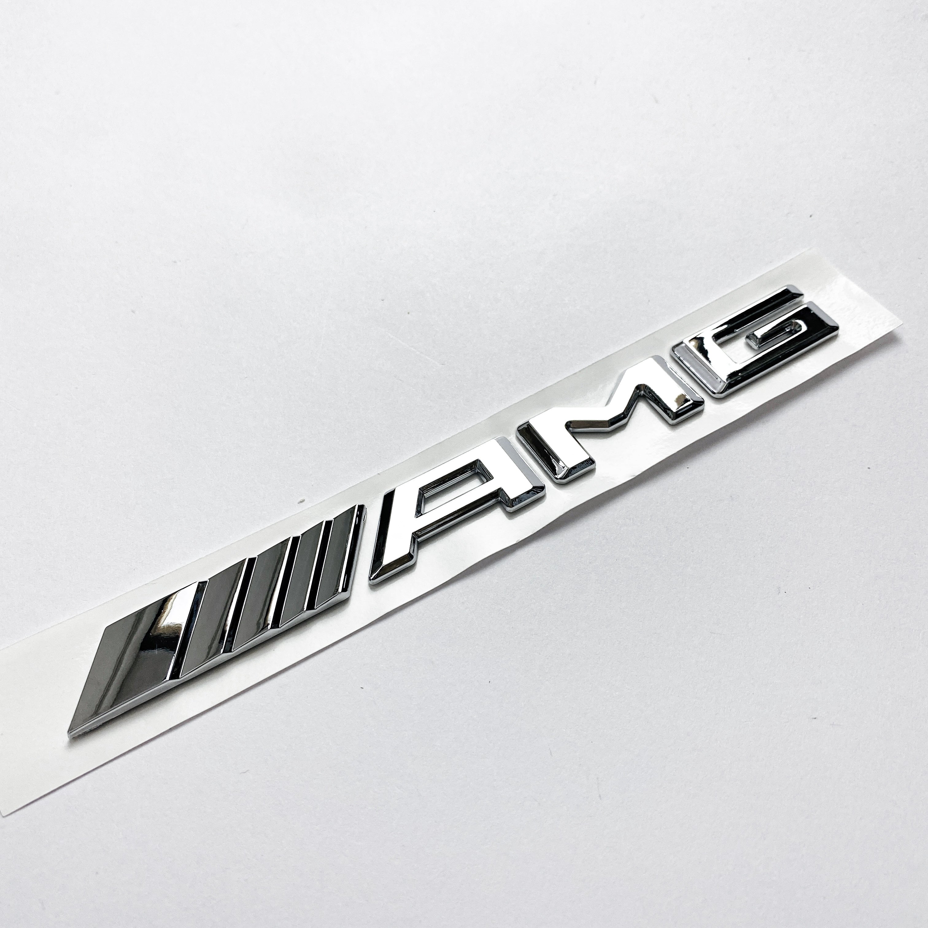 Gloss Silver AMG Letters Rear Trunk Badges Decal Sticker For Mercedes-Benz Factory