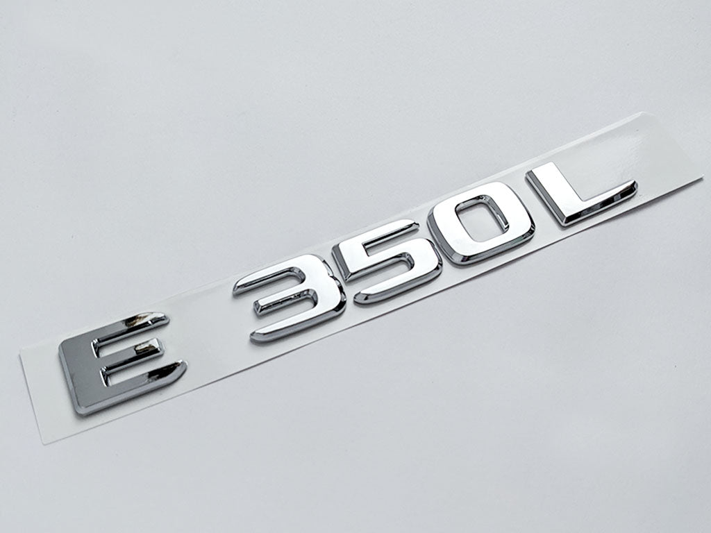 Mercedes Benz Chrome Silver "E350L" Number Trunk Letters Emblems Sticker Badge Italiaspares