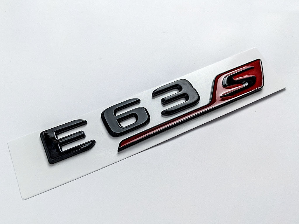 Mercedes Benz "E63s" Gloss Black Rear Trunk Emblem Badge Italiaspares