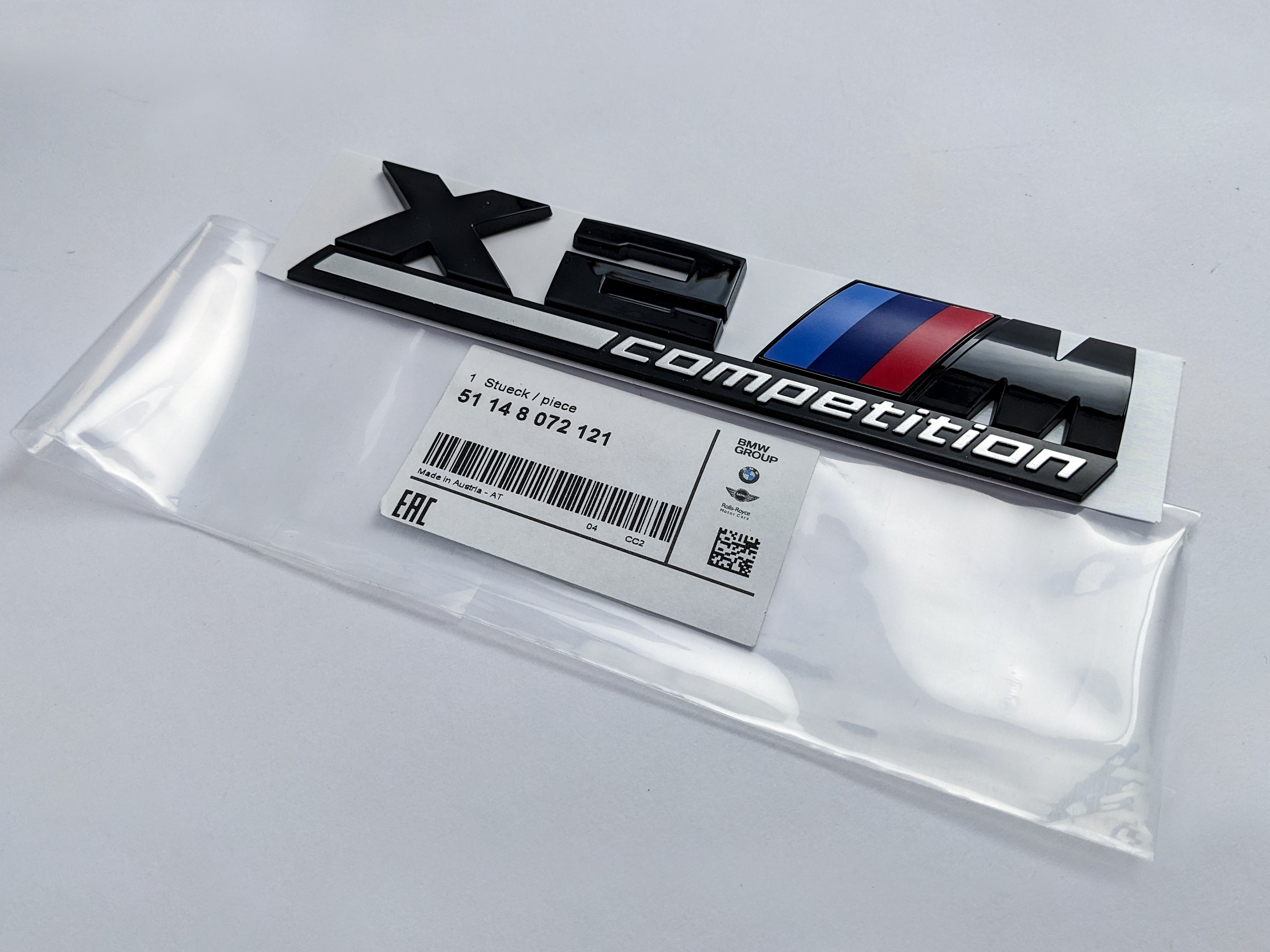 BMW X2 M Competition Tailgate Rear Black Emblem Badge Sticker 51148072121 Italiaspares