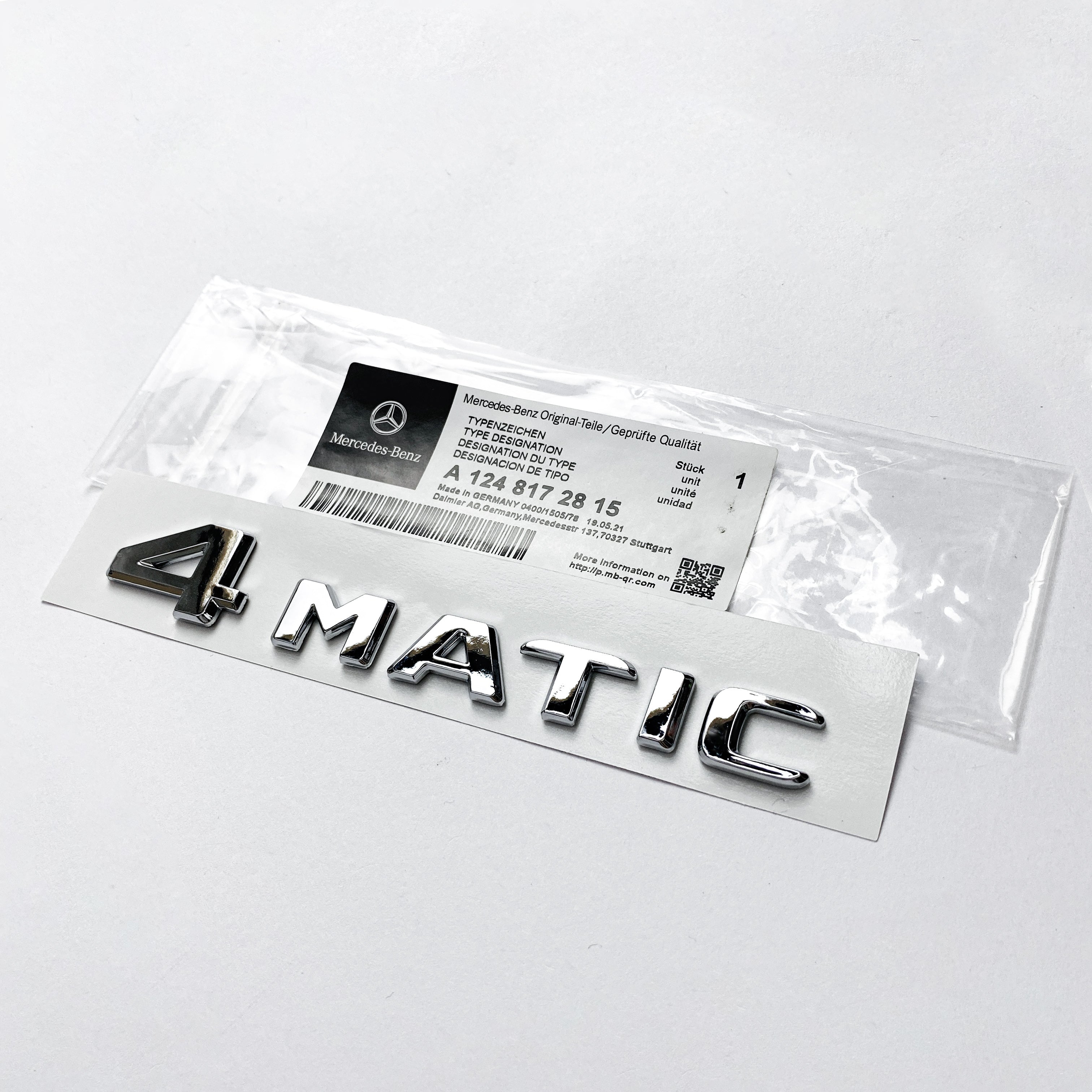 4MATIC Emblem Chrome Silver Trunk Tailgate Lid Badge AMG For Mercedes-Benz Factory