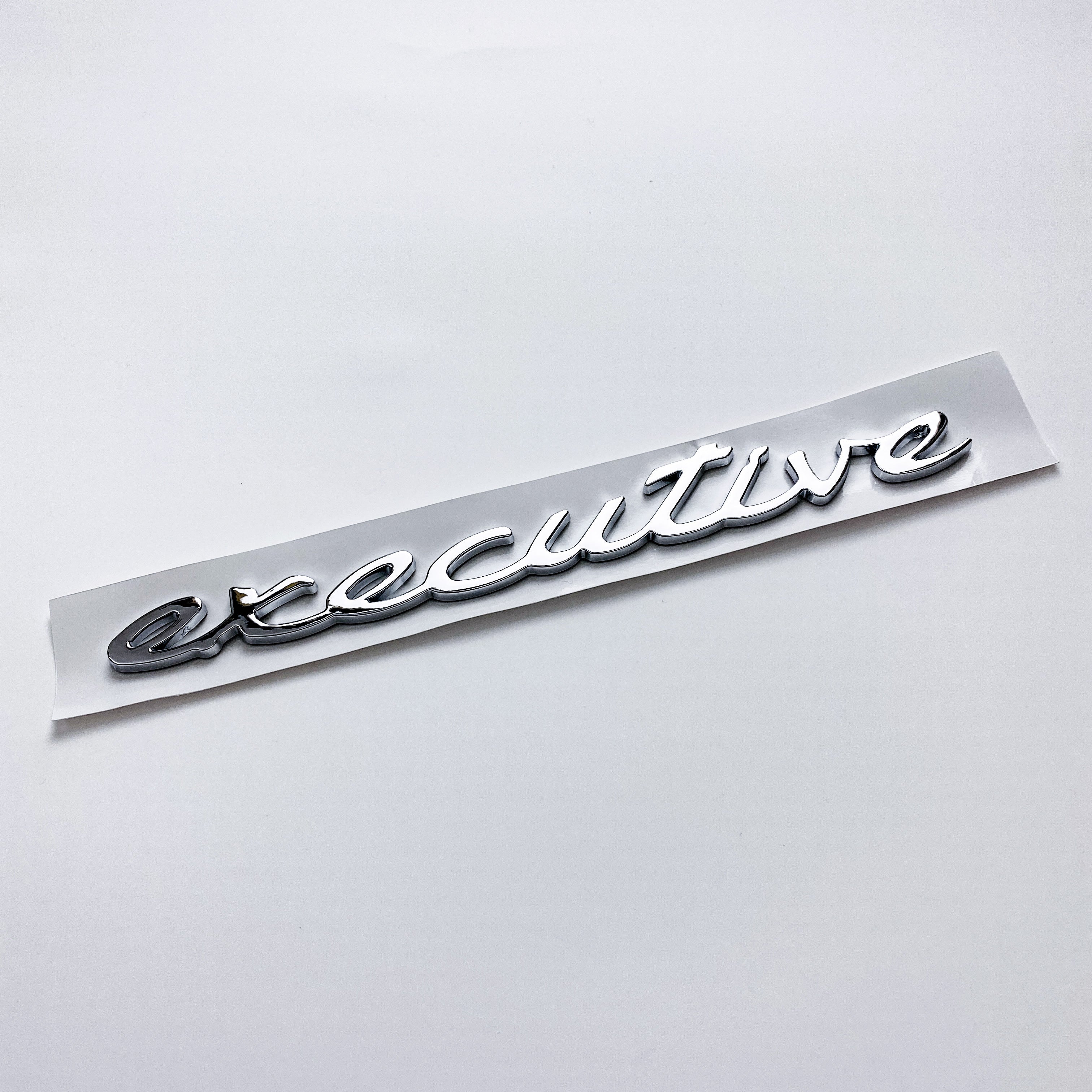 Porsche "Executive" Side Fender emblem Decal Badge Chrome Silver 97055927500 Italiaspares